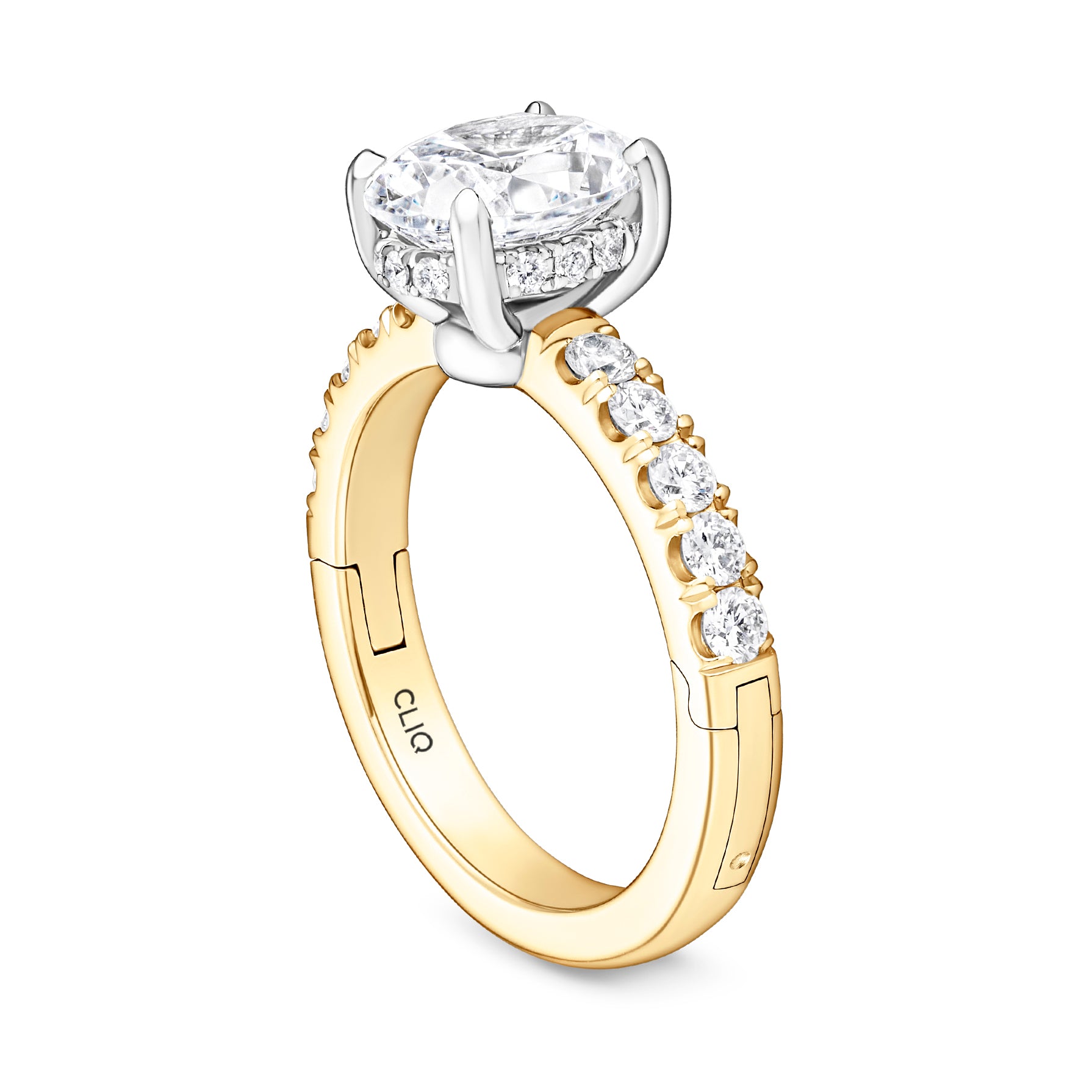 Camden Halo Engagement Ring with Side Stones