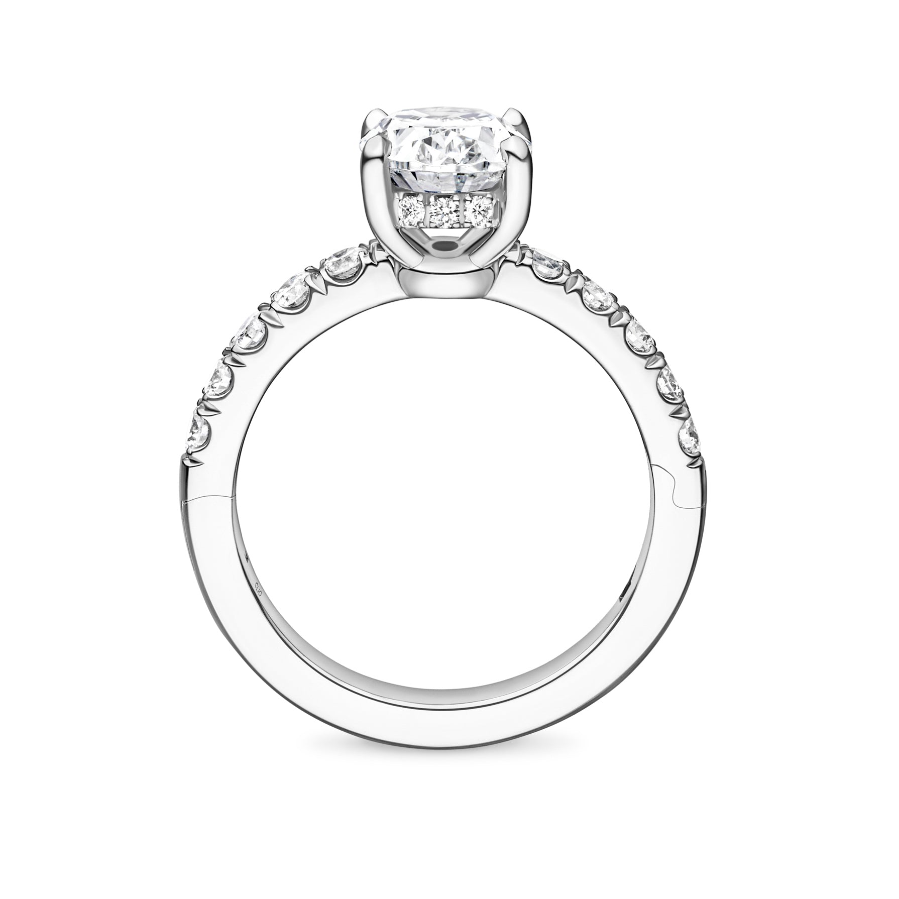Camden Halo Engagement Ring with Side Stones