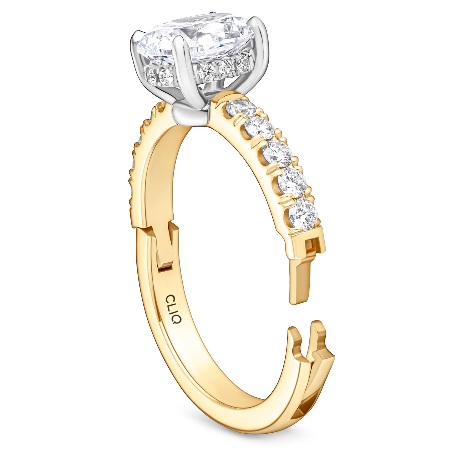 Camden Halo Engagement Ring with Side Stones
