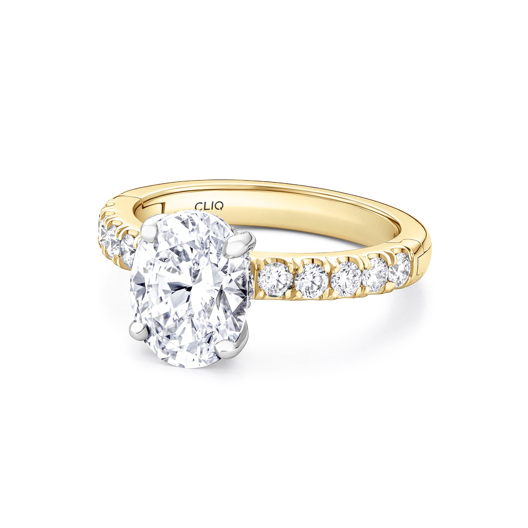 Camden Halo Engagement Ring with Side Stones