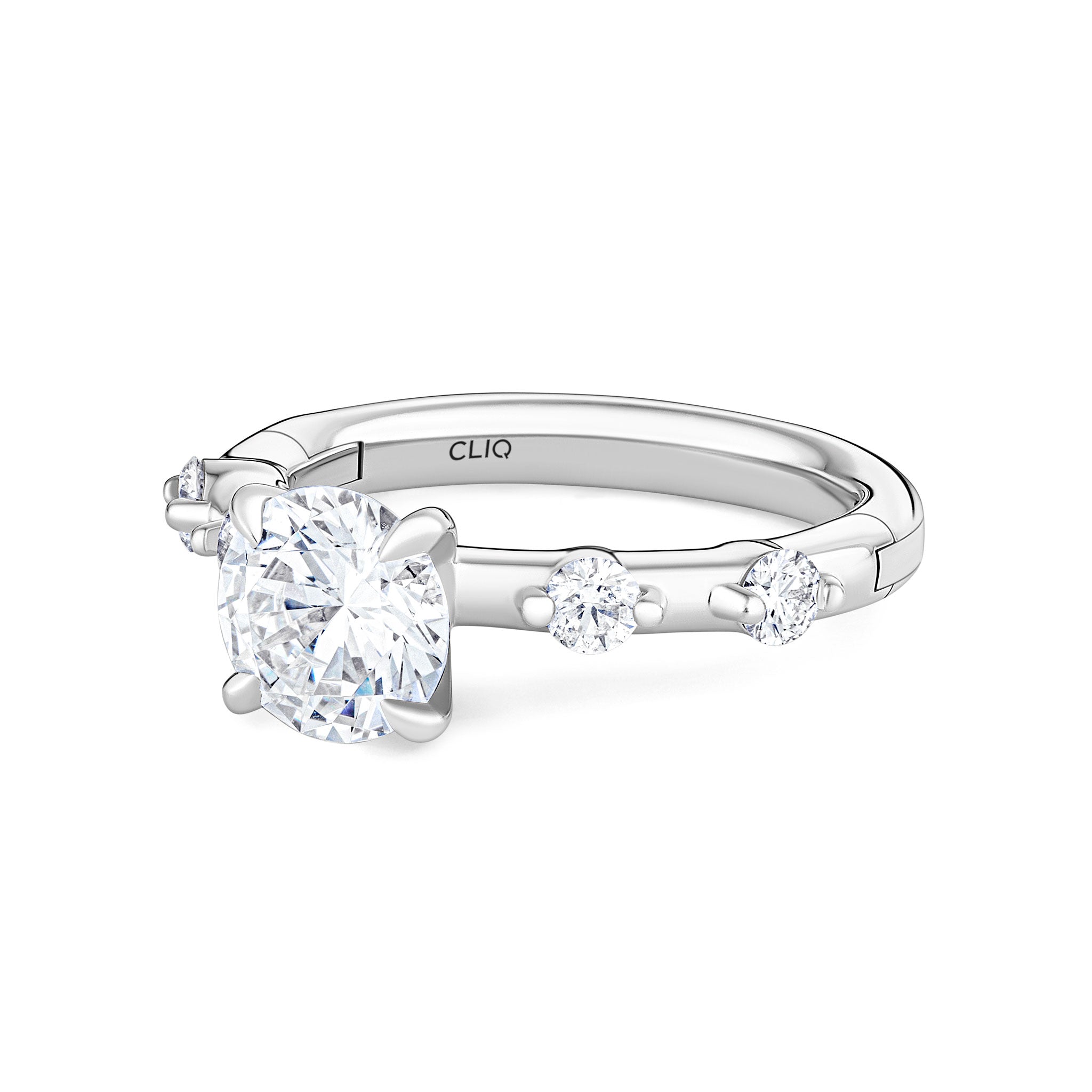 Asbury Engagement Ring with Side Stones