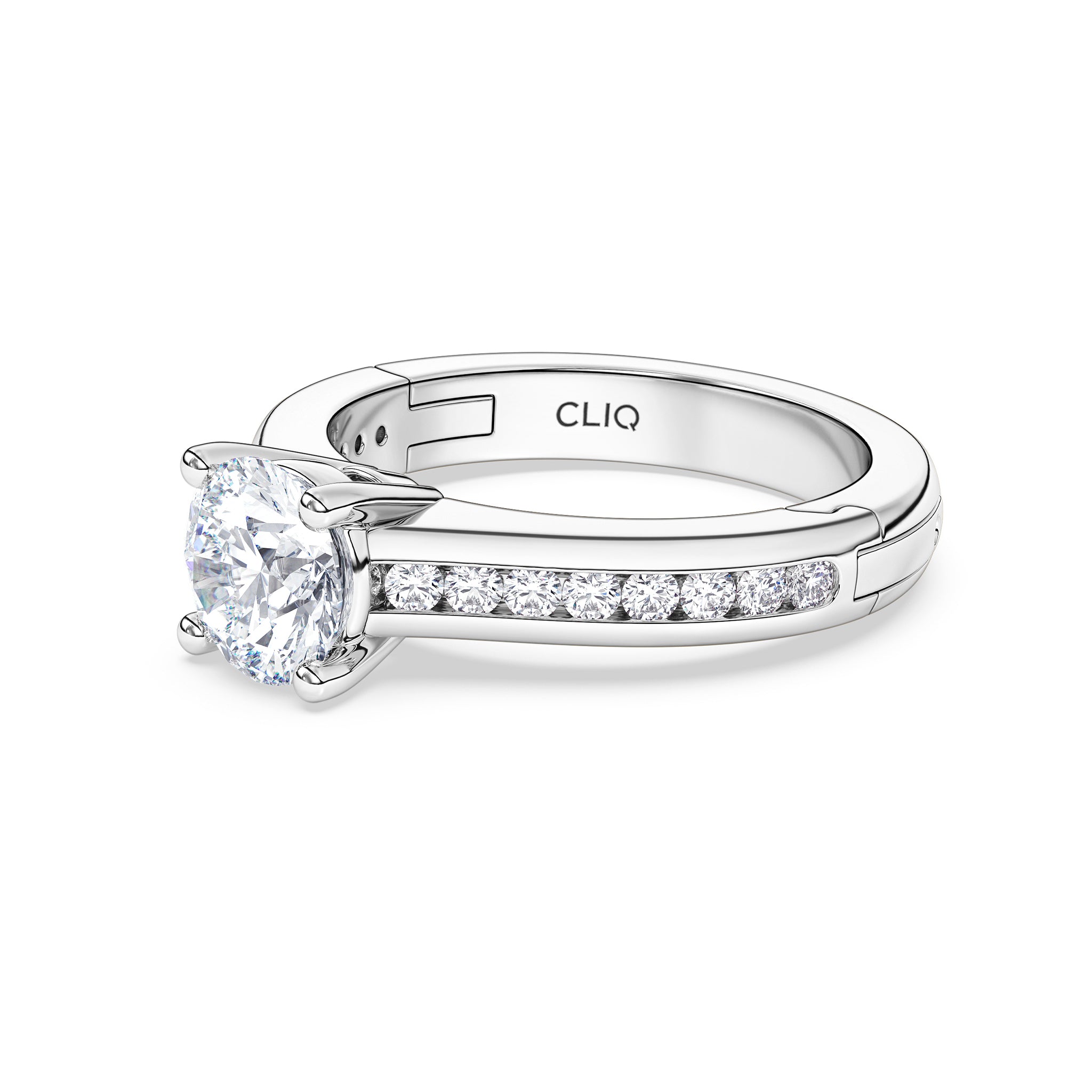 Kensington Solitaire Engagement Ring with Side Stones