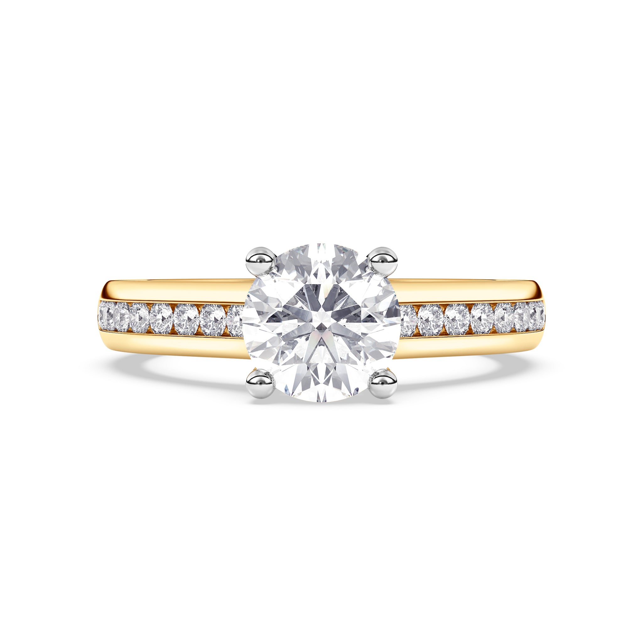 Kensington Solitaire Engagement Ring with Side Stones