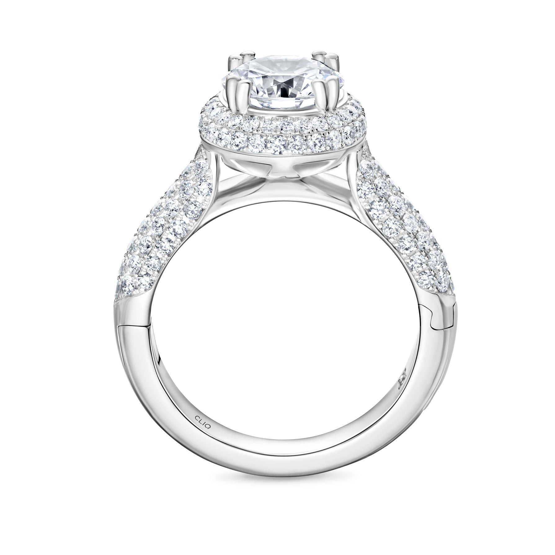 Regan Pavé Engagement Ring with Domed Halo