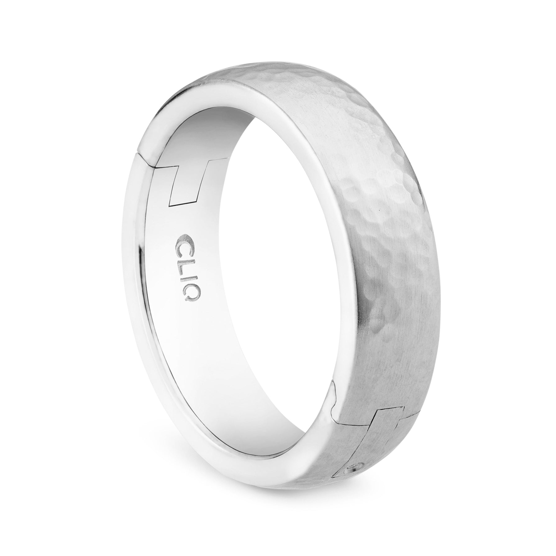 Classic Rounded Band with Hammered Finish, 6mm