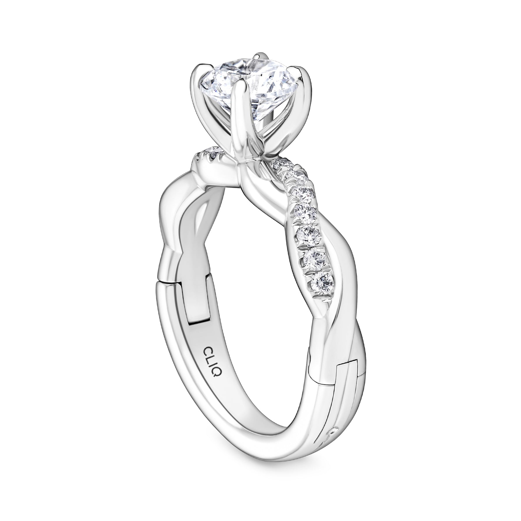 Ridley Solitaire Engagement Ring with Side Stones