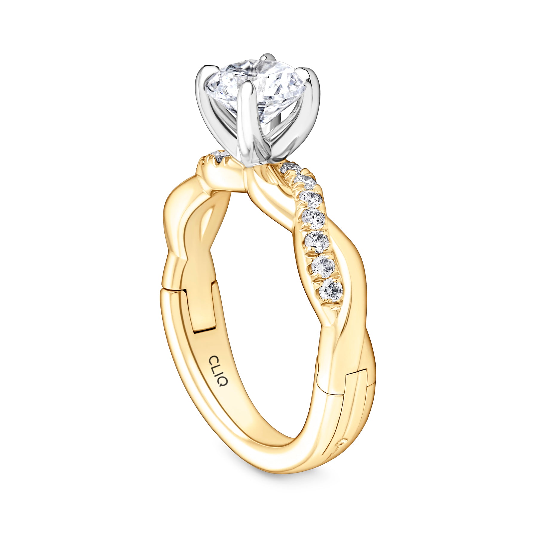 Ridley Solitaire Engagement Ring with Side Stones