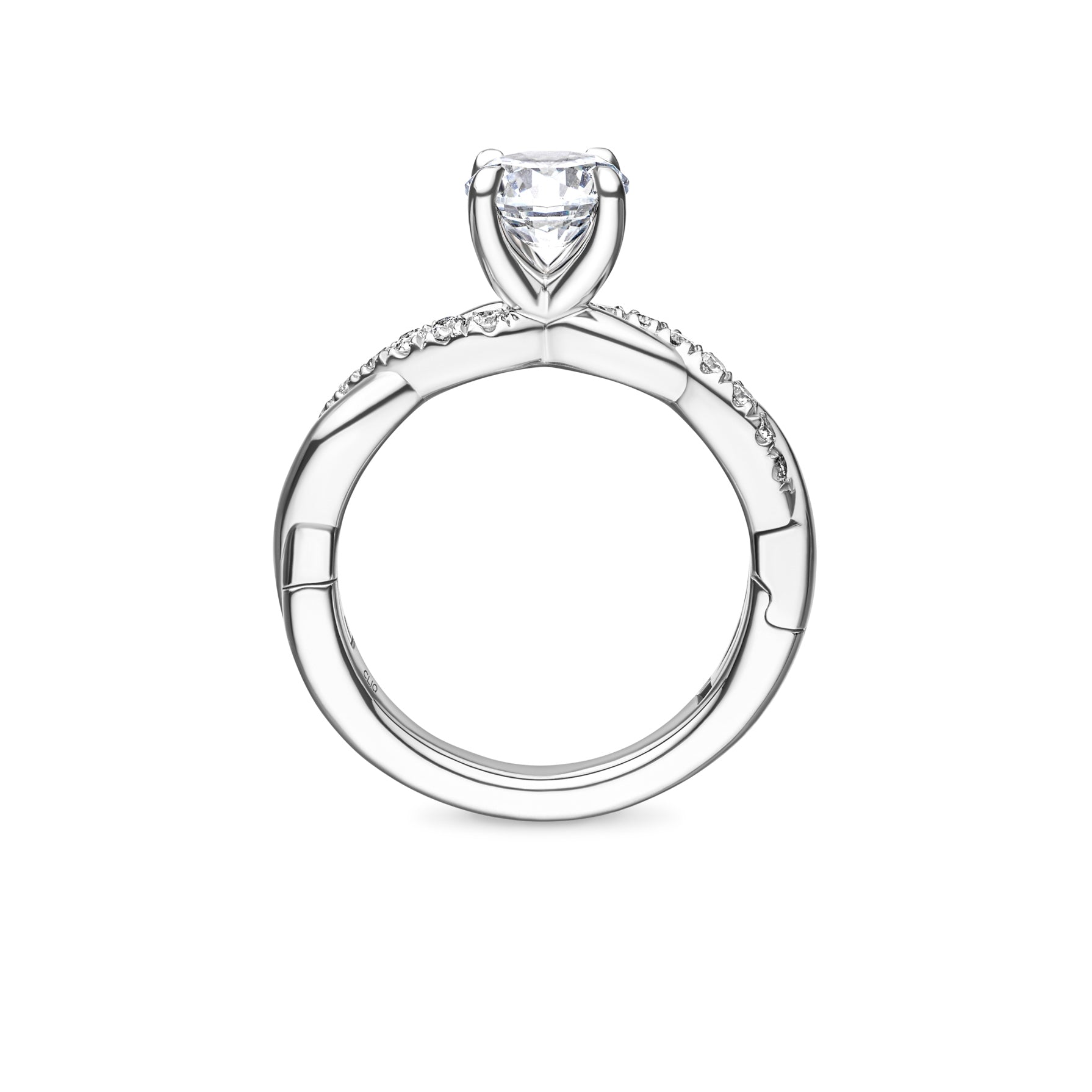 Ridley Solitaire Engagement Ring with Side Stones