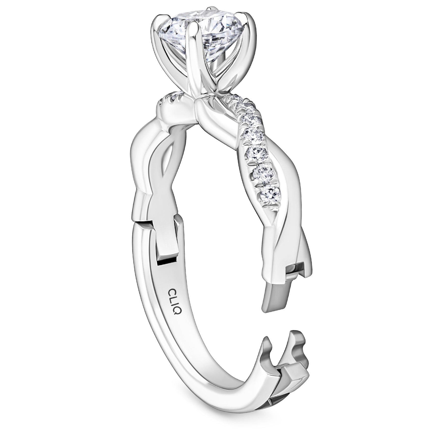 Ridley Solitaire Engagement Ring with Side Stones