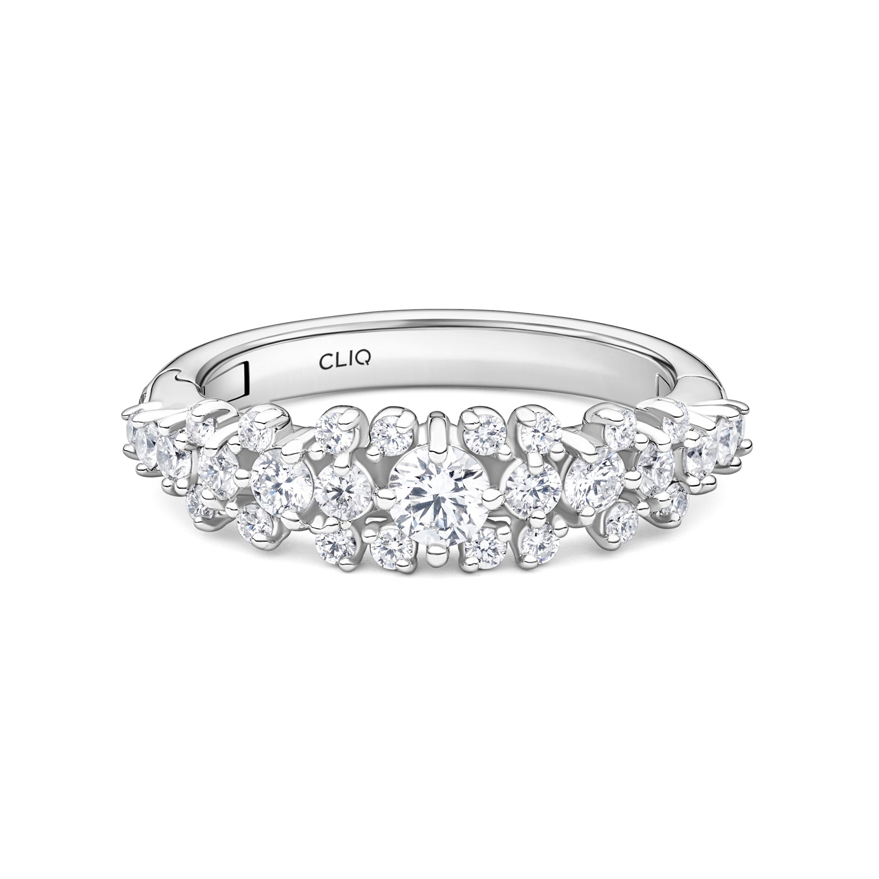 Calumet Tapered Three Row Diamond Band