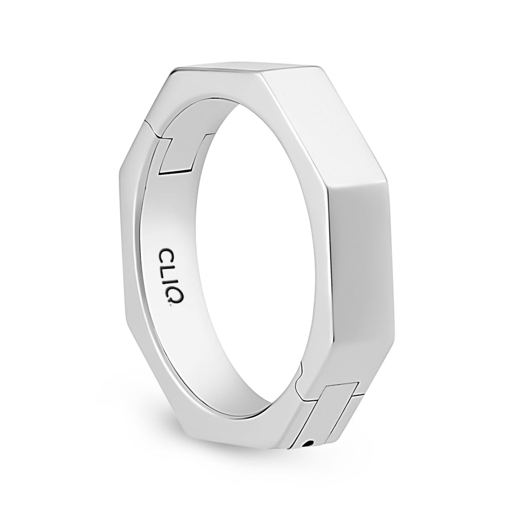 Oxford angled octagonal ring polished finish