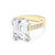 Privé Emerald Cut Solitaire Engagement Ring with Side Stones