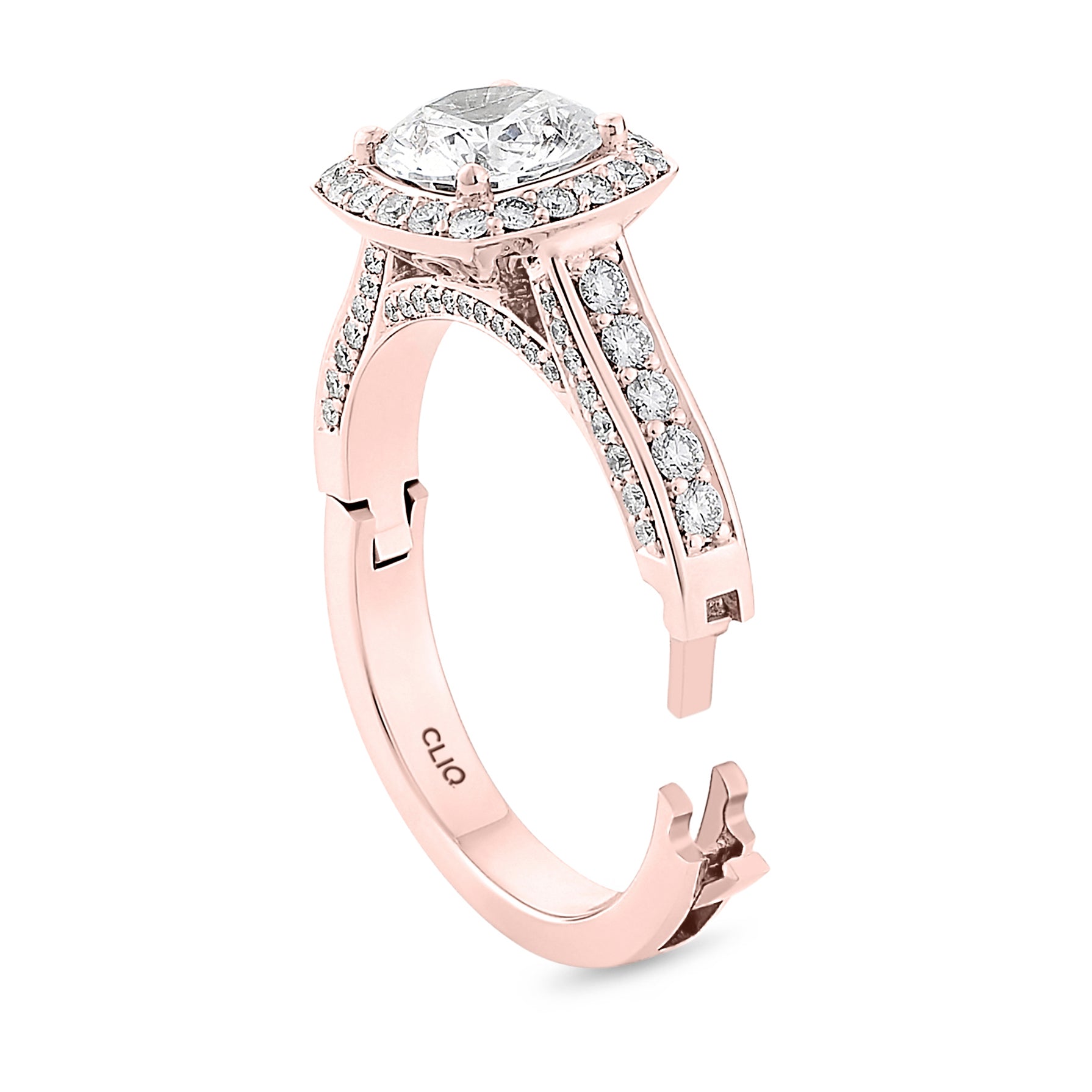 Estate Pavé Engagement Ring with Side Stones