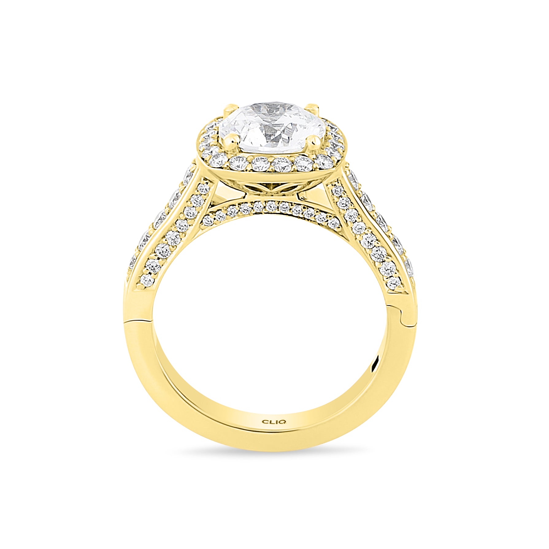 Estate Pavé Engagement Ring with Side Stones