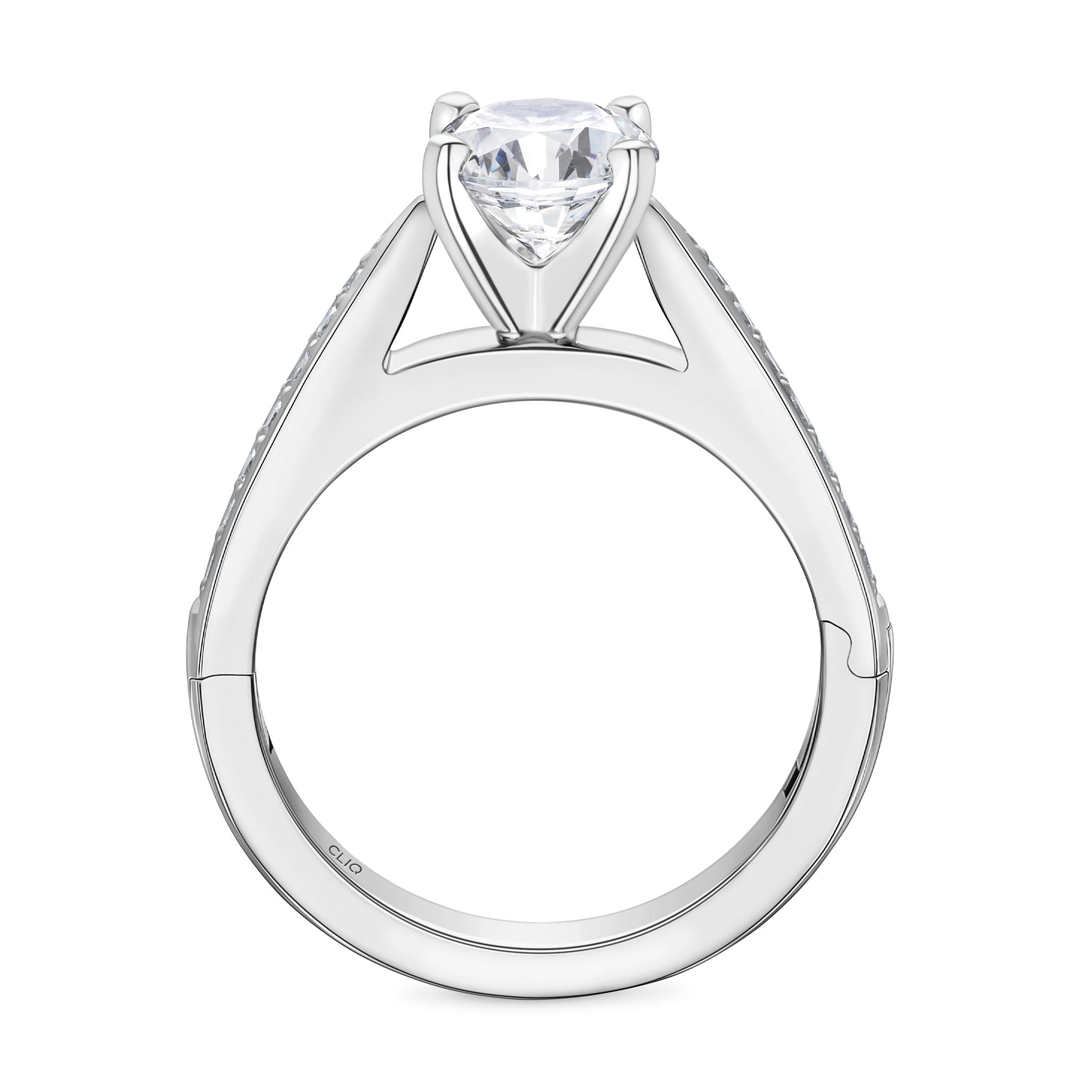 SoftPointe Cathedral Engagement Ring with Side stones