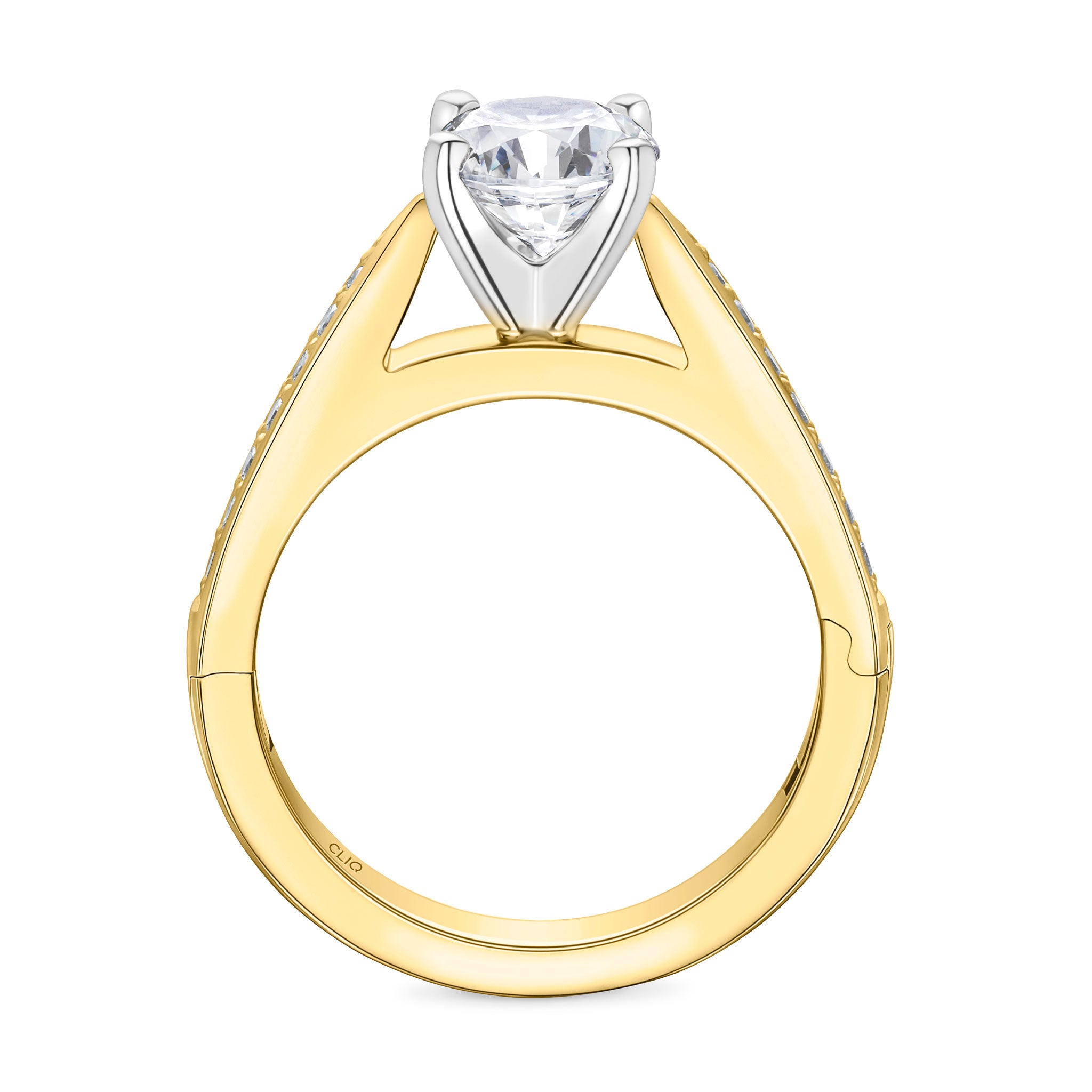 SoftPointe Cathedral Engagement Ring with Side stones