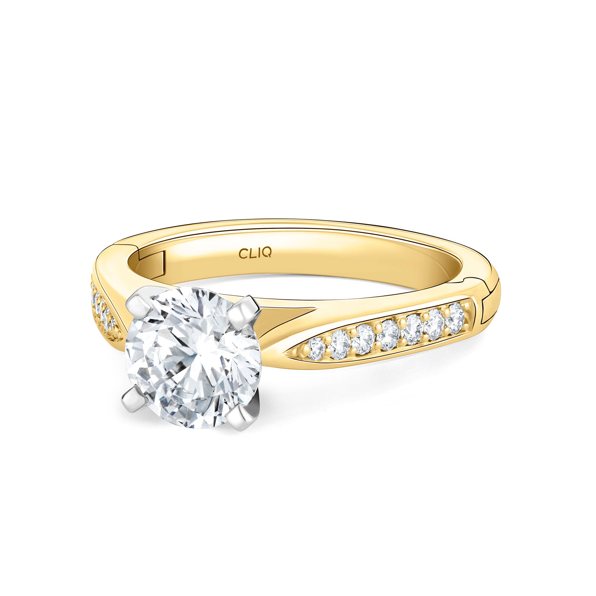 SoftPointe Cathedral Engagement Ring with Side stones