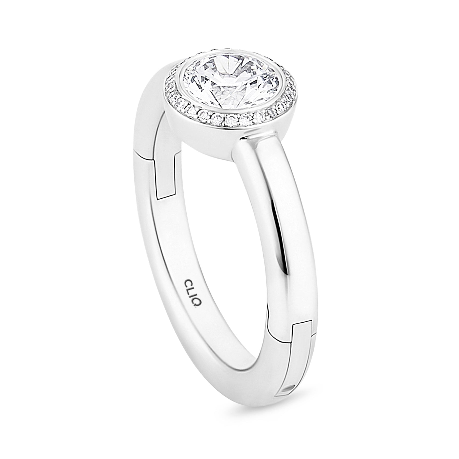 Riley Bezel Set Ring with Halo