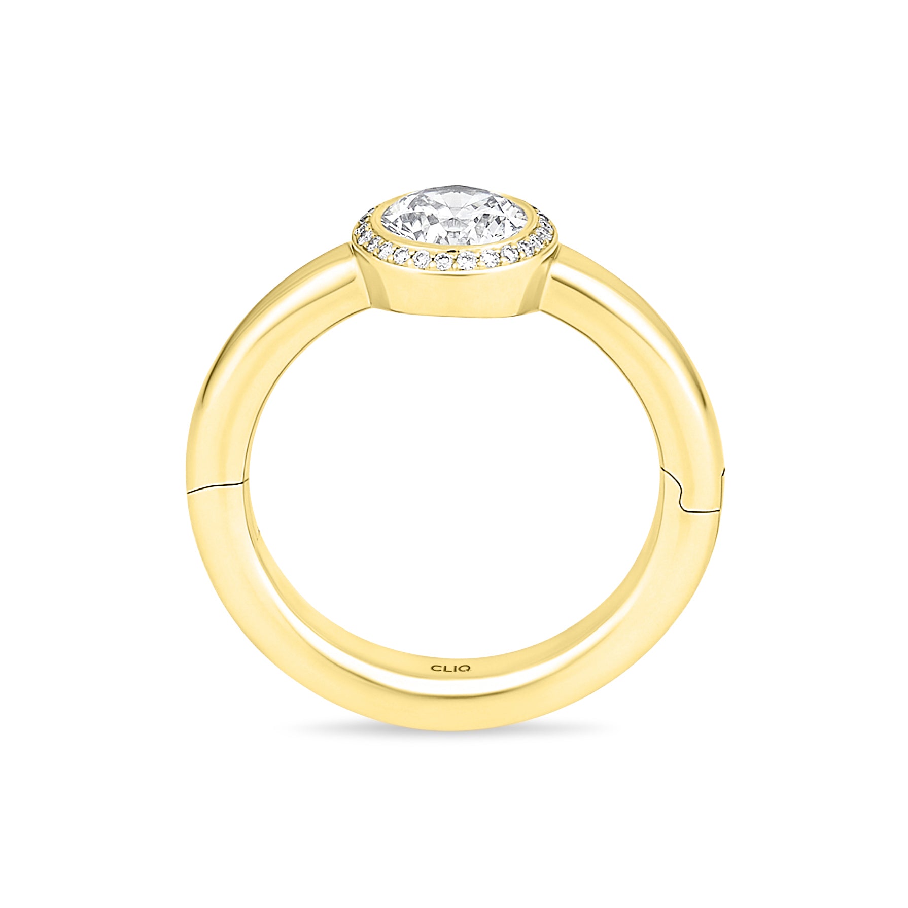 Riley Bezel Set Ring with Halo