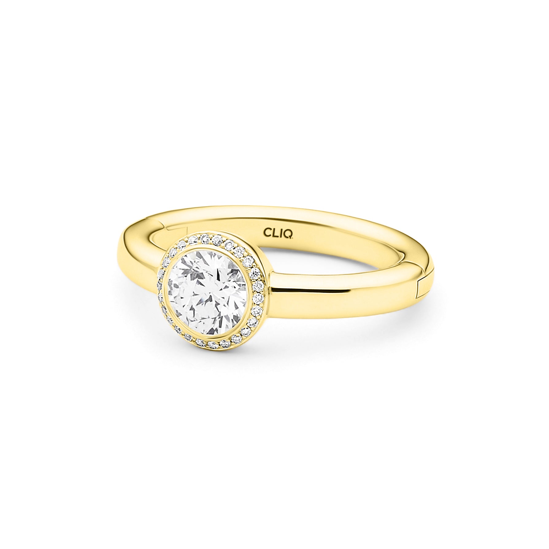 Riley Bezel Set Ring with Halo