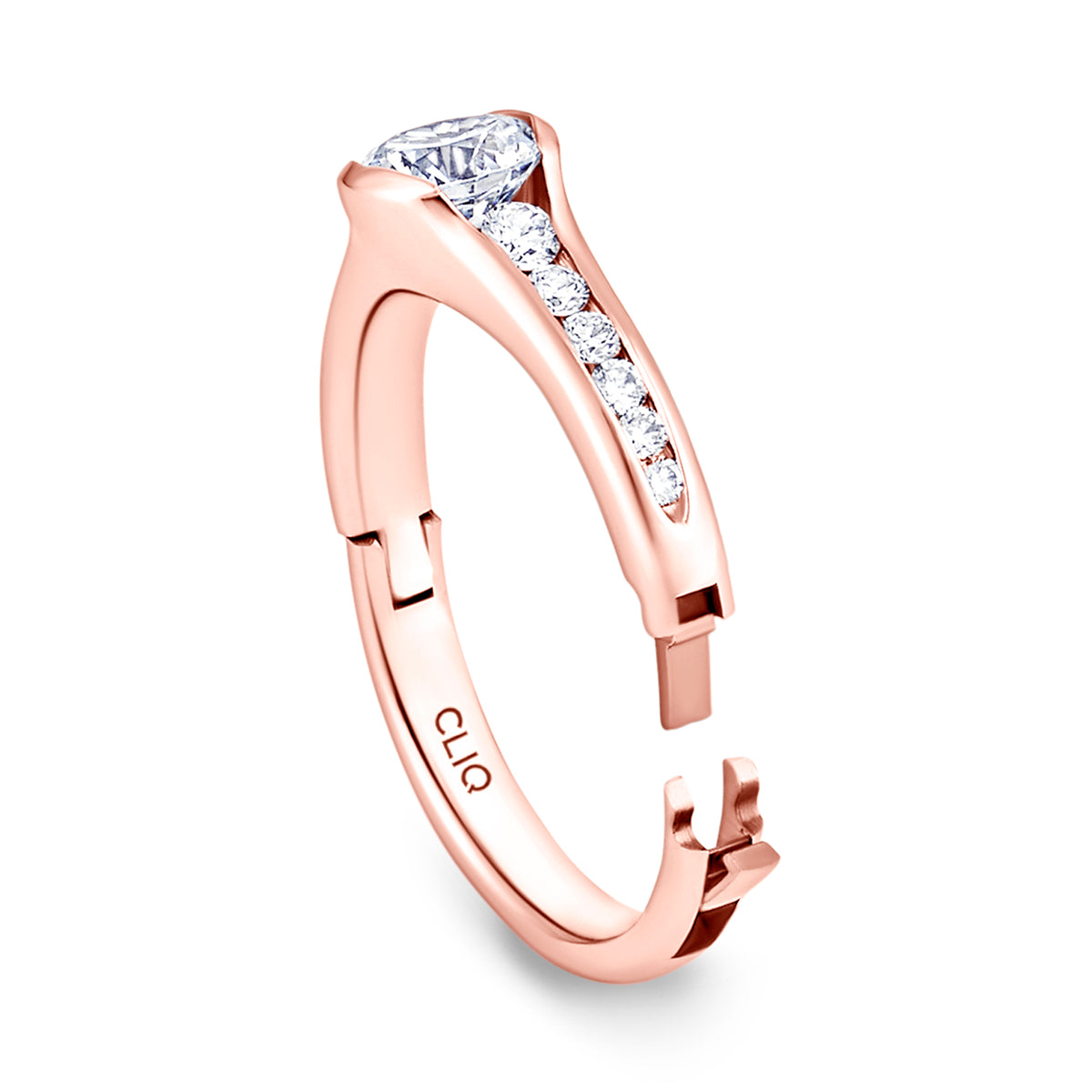 Chamonix Half Bezel Engagement Ring with Graduating Side Stones