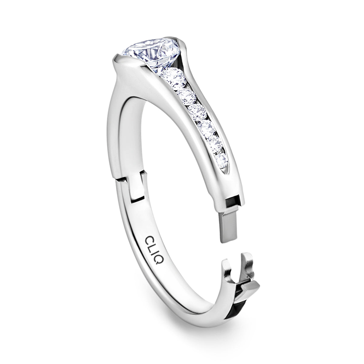 Chamonix Half Bezel Engagement Ring with Graduating Side Stones