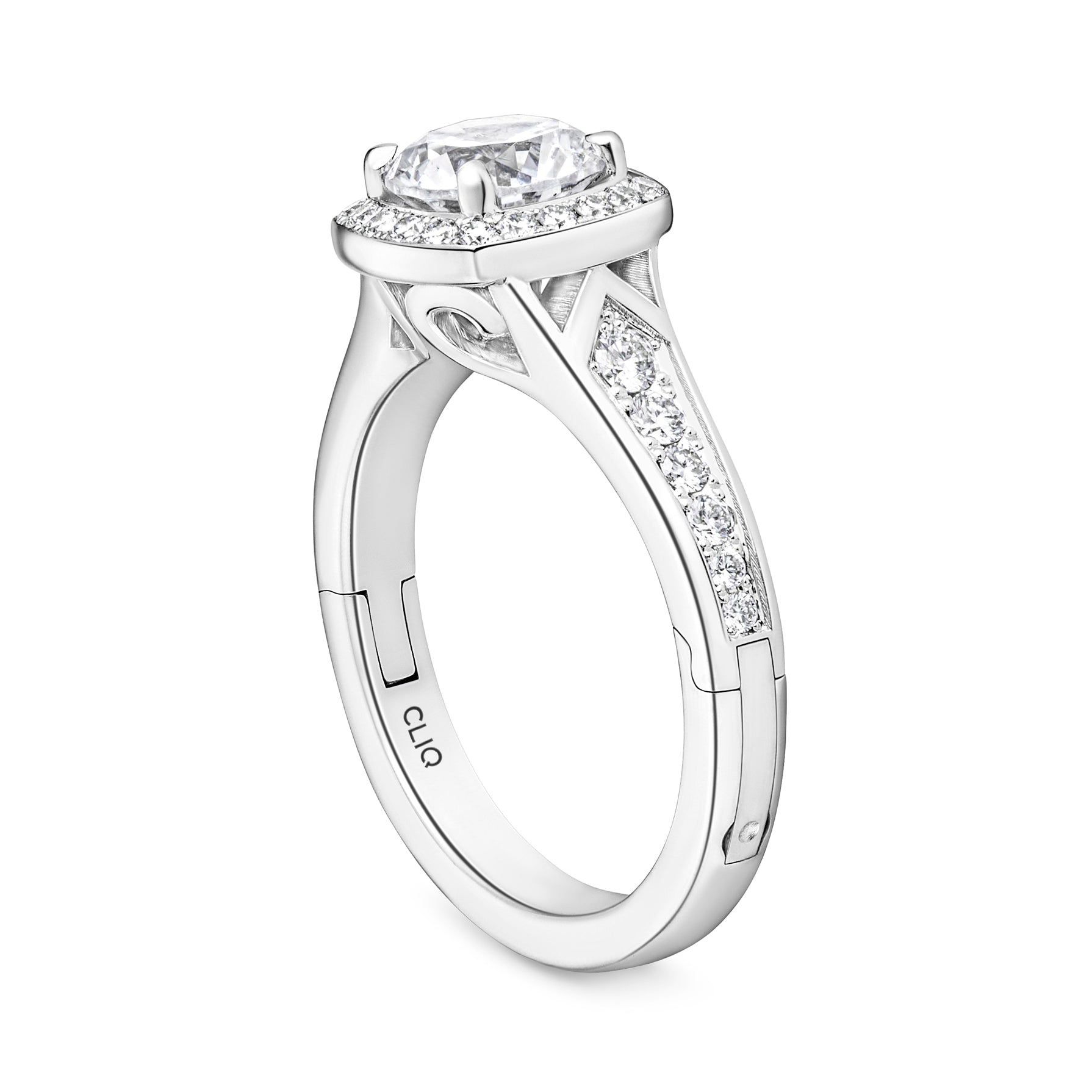 Abington Solitaire Engagement Ring with Side Stones