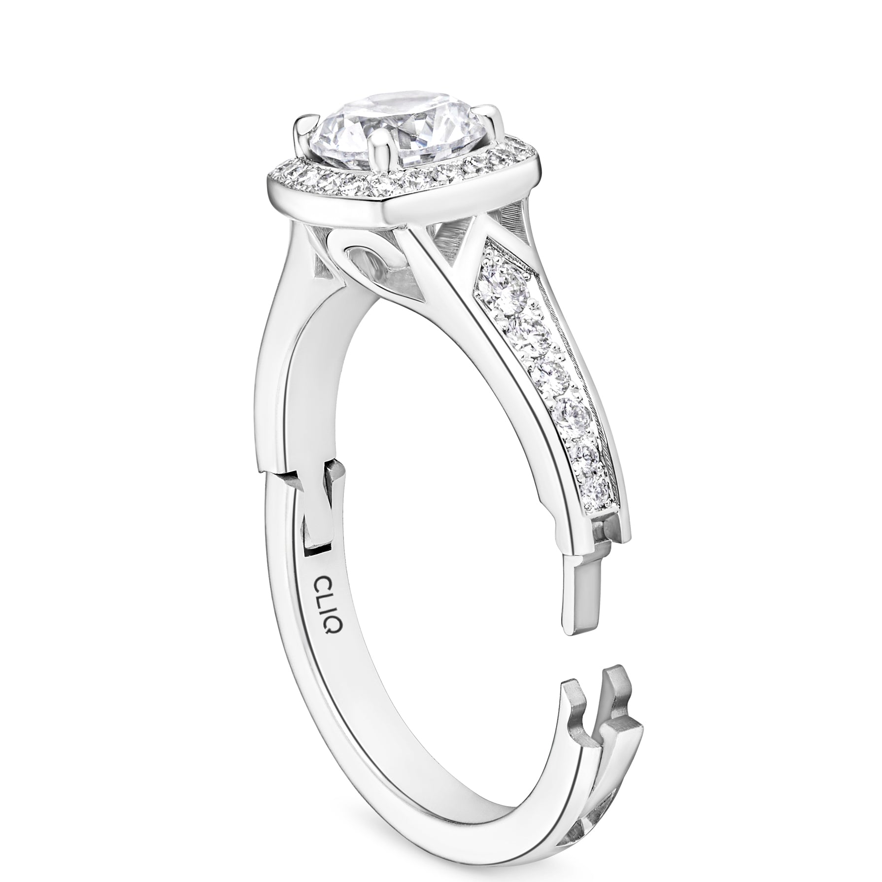 St. Tropez Solitaire Engagement Ring with Side Stones