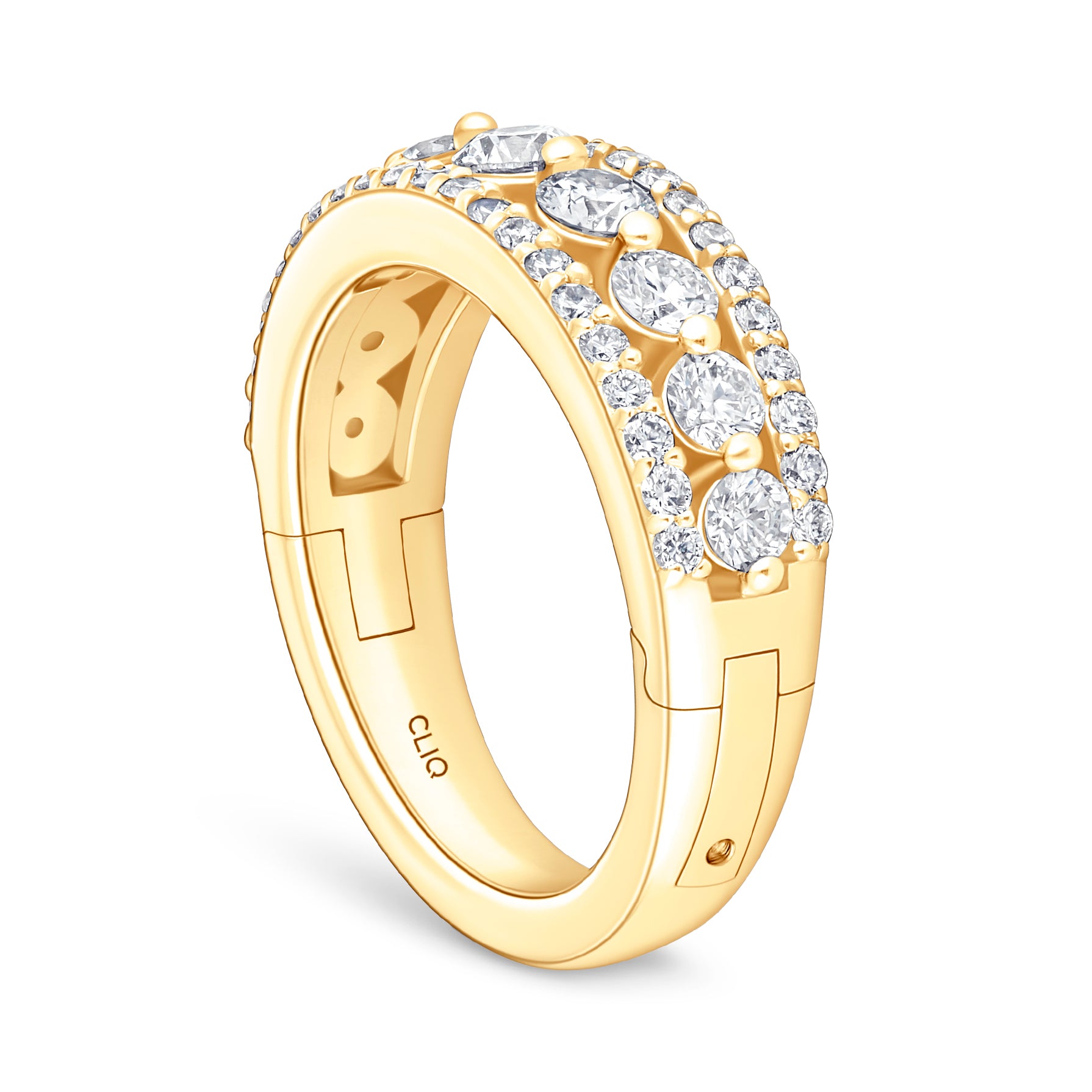 Addilyn Tapered Three Row Diamond Band