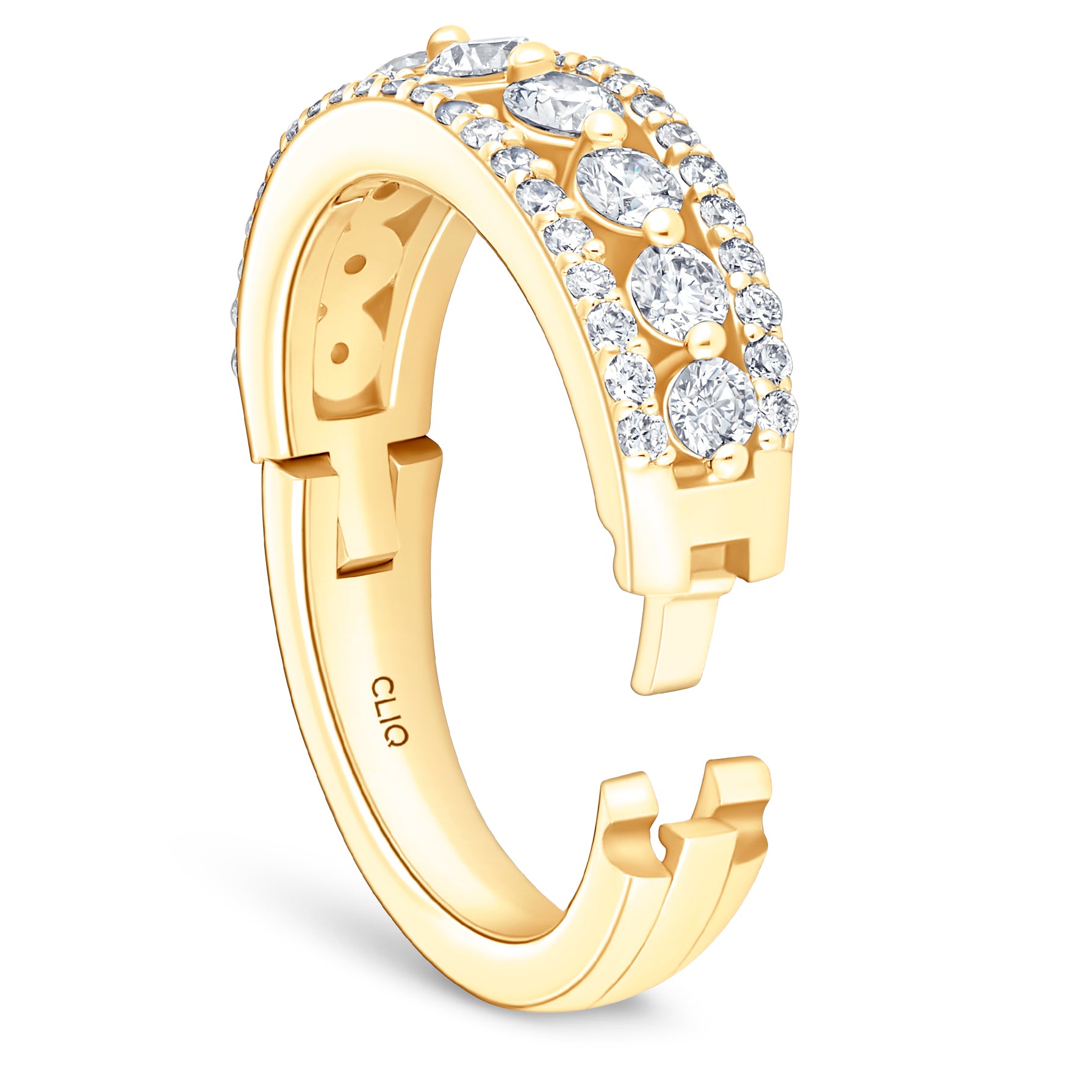 Addilyn Tapered Three Row Diamond Band