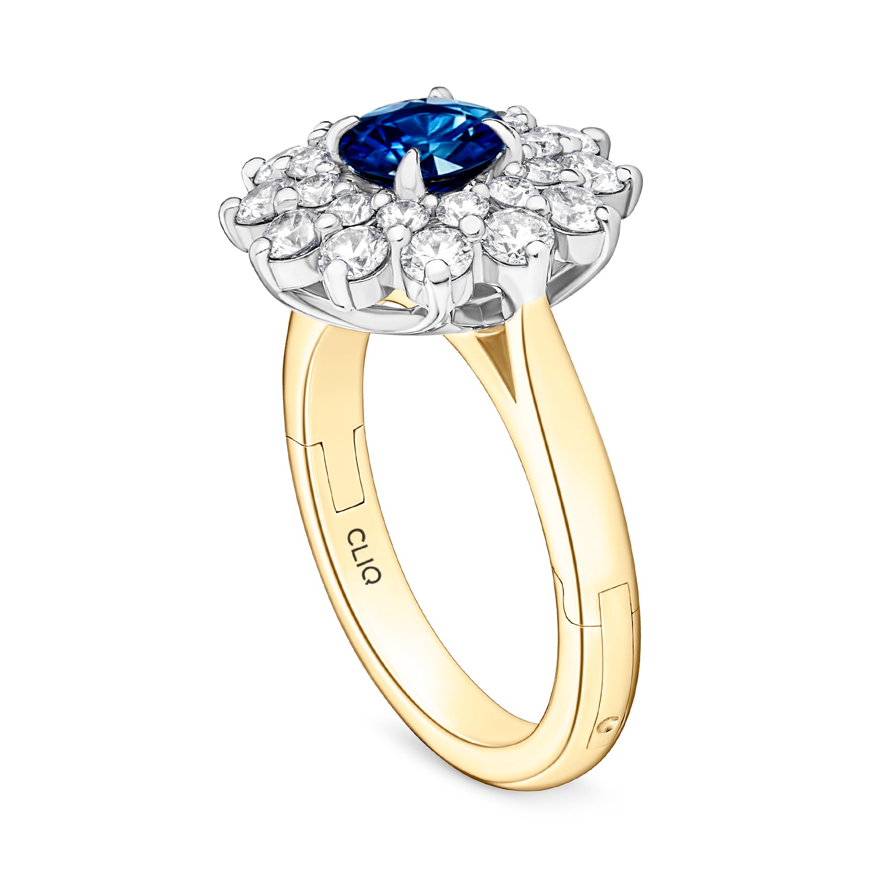 Victoria Diamond + Sapphire Cluster Ring