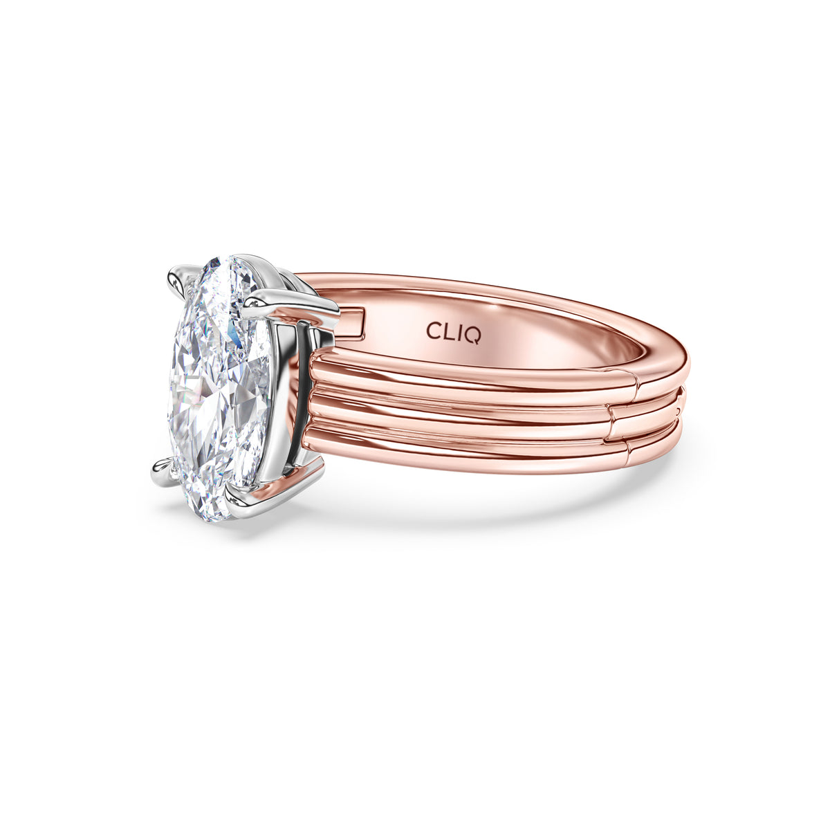 Kenzie Engraved Line Solitaire Engagement Ring, 4mm