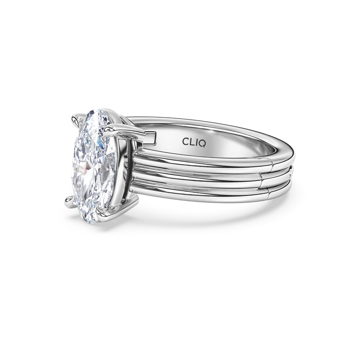 Kenzie Engraved Line Solitaire Engagement Ring, 4mm