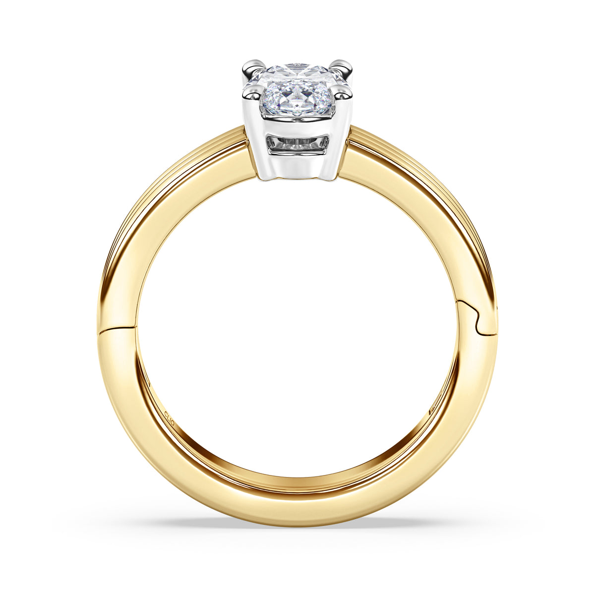 Kenzie Engraved Line Solitaire Engagement Ring, 4mm