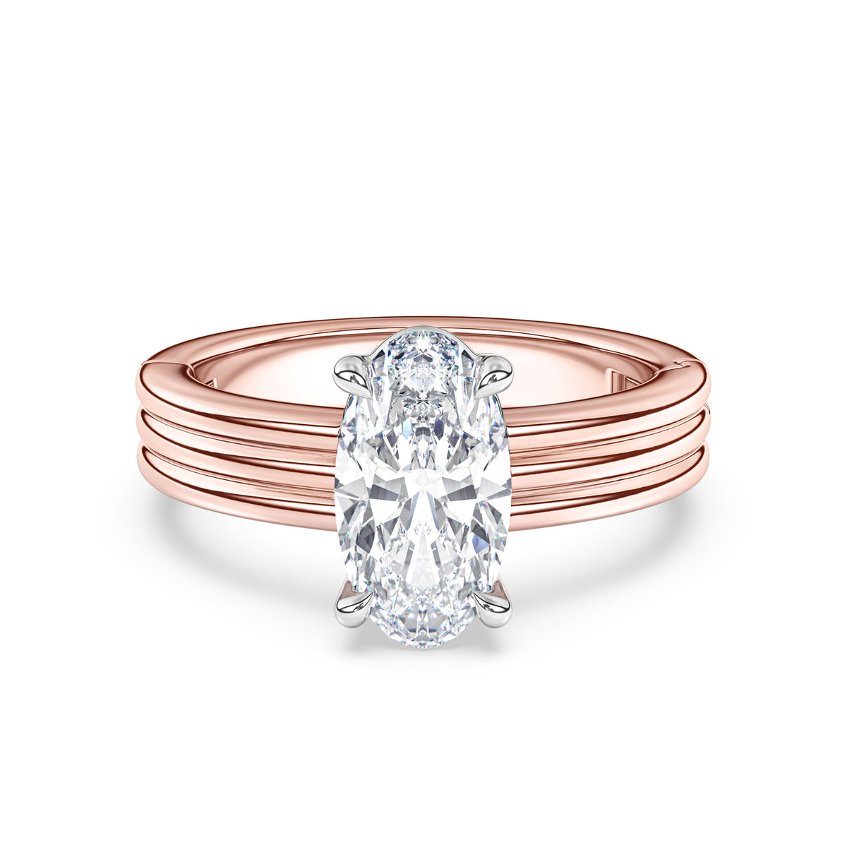 Kenzie Engraved Line Solitaire Engagement Ring, 4mm