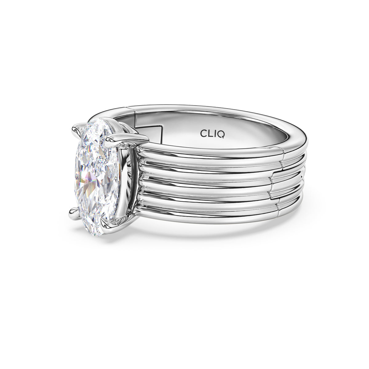 Kenzie Engraved Line Solitaire Engagement Ring, 6.5mm
