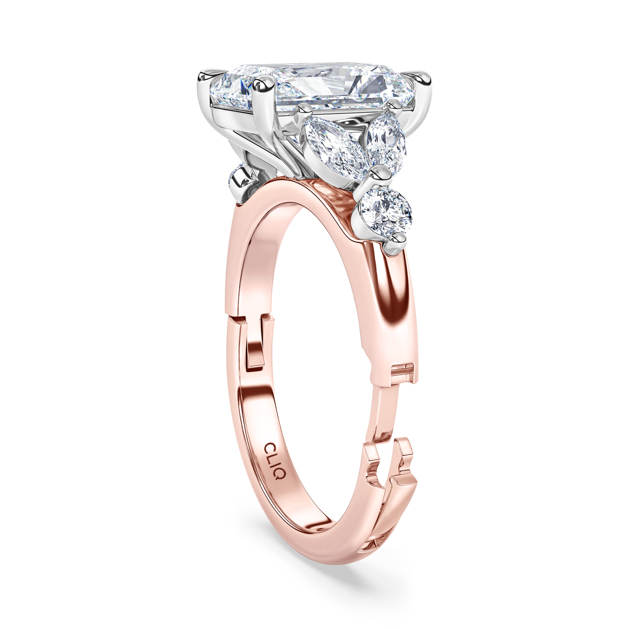 Bailey Diamond Engagement Ring with Side Stones