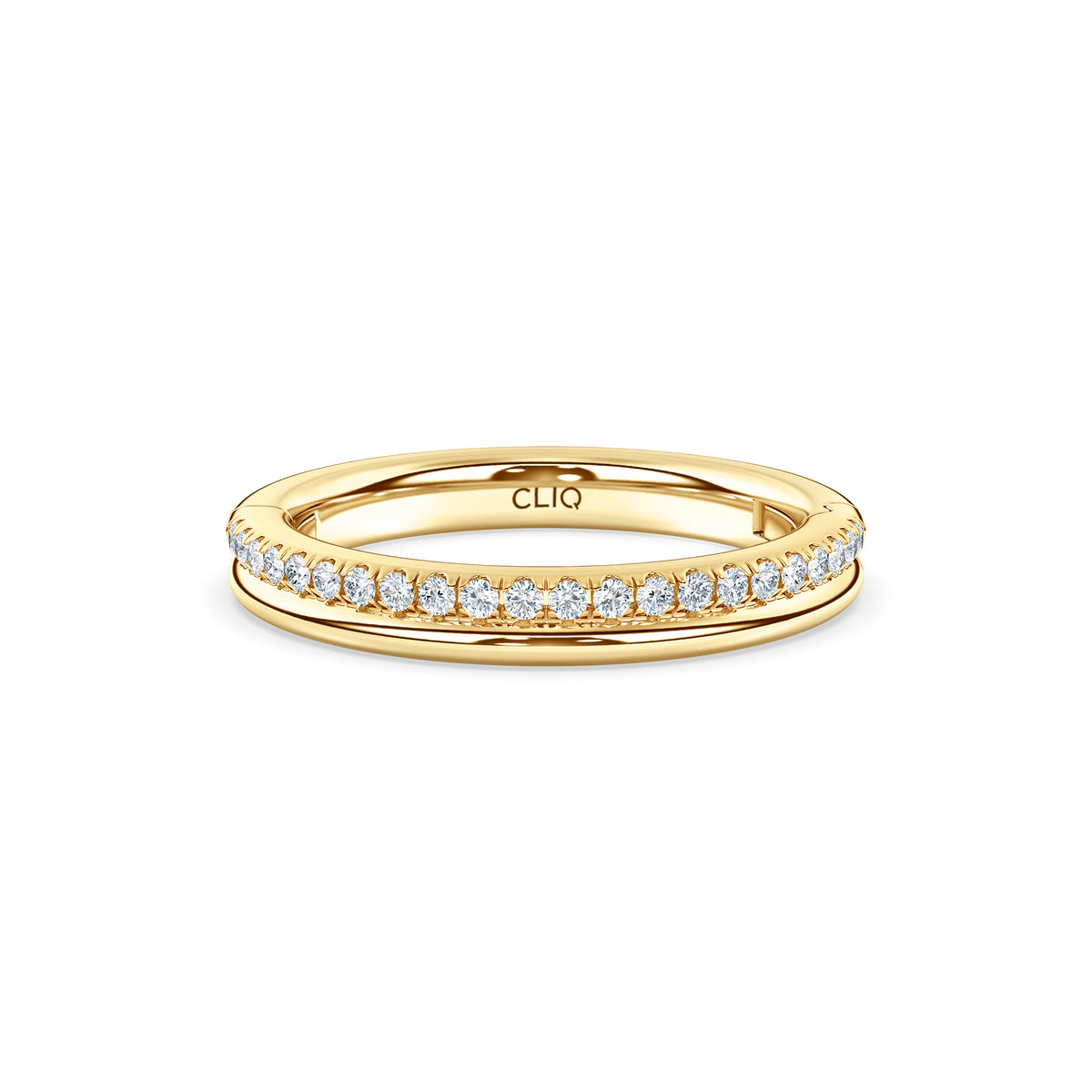 Duet Pave Diamond Double Band