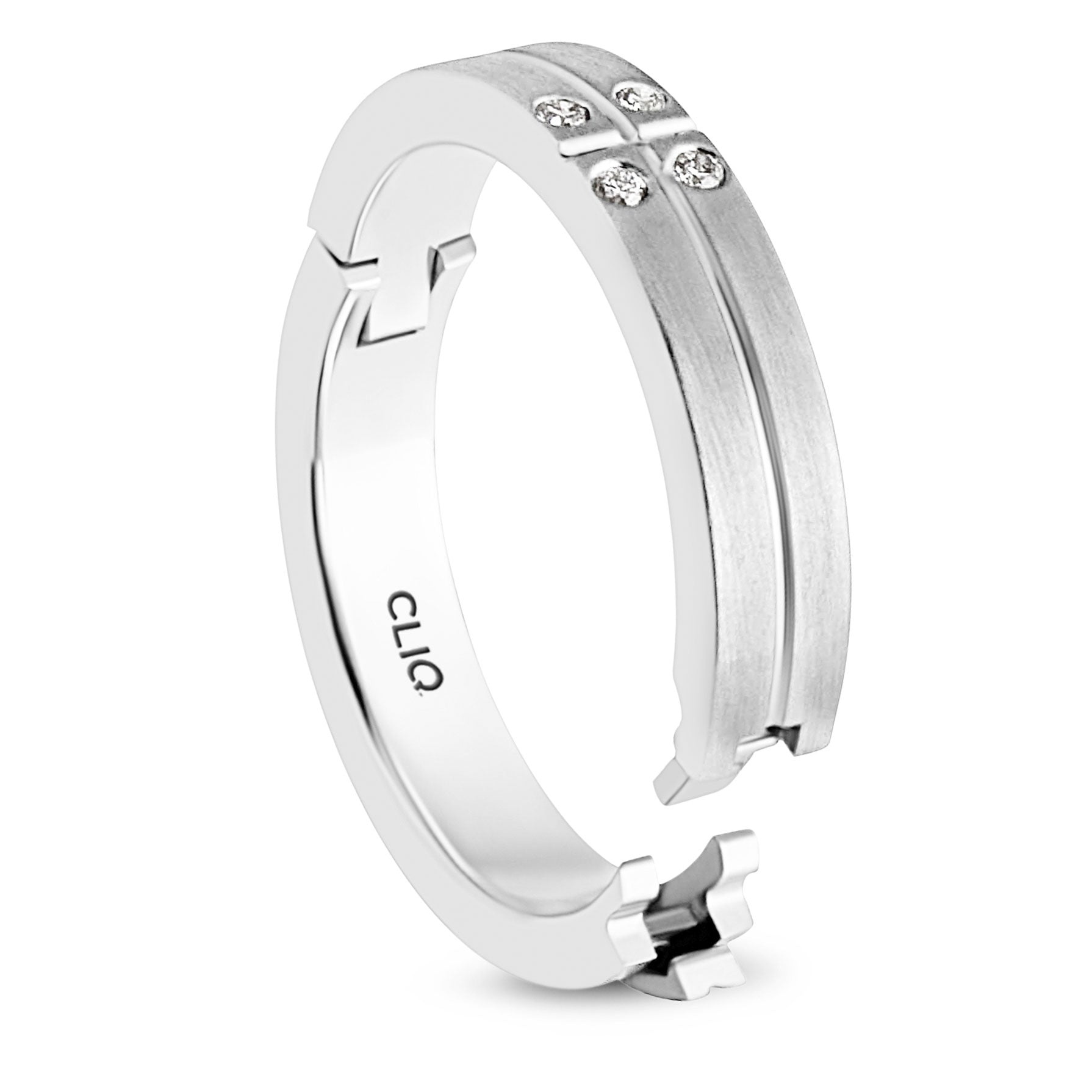 Quattro Diamond Band with Matte Finish, 4mm