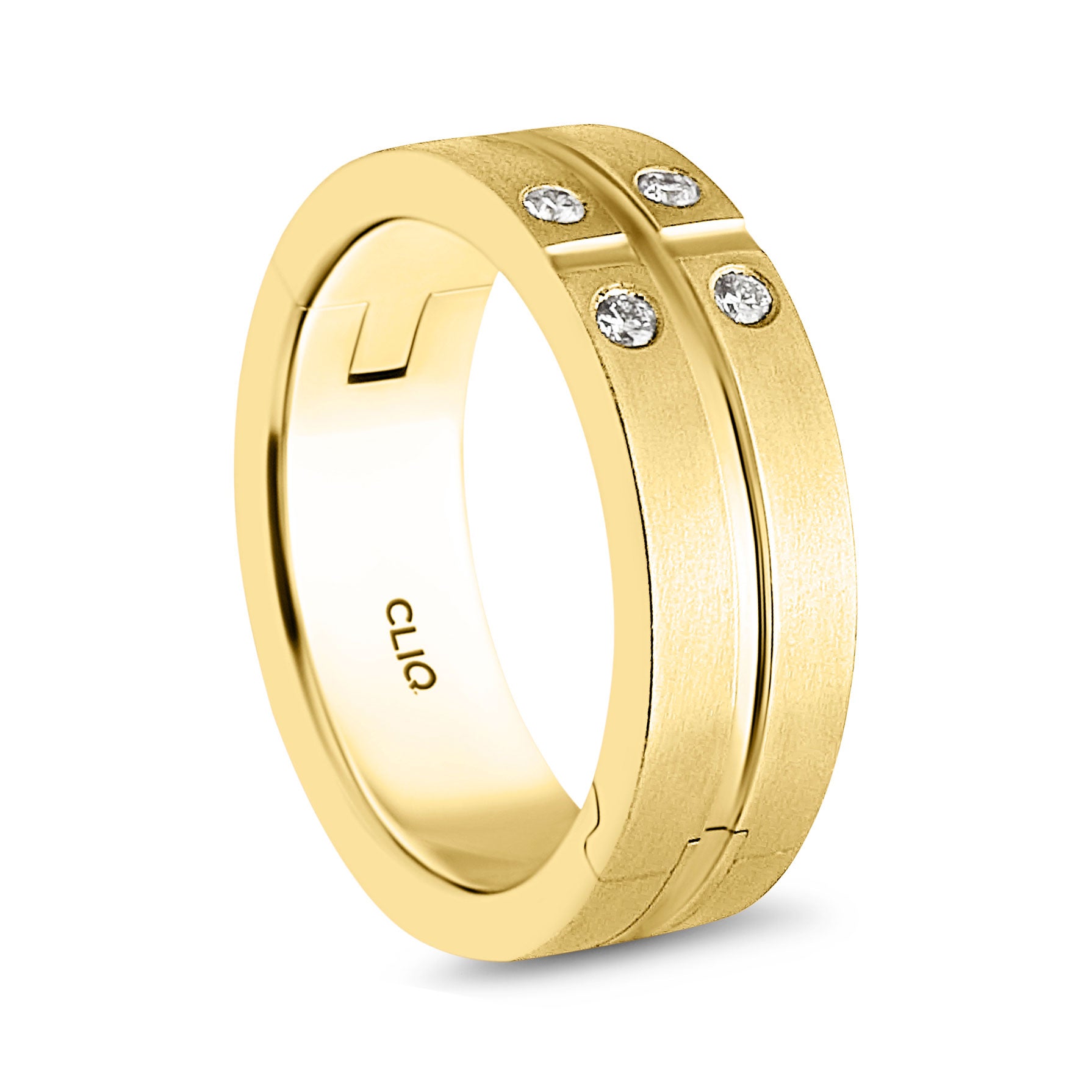 Quattro Diamond Band with Matte Finish, 6mm