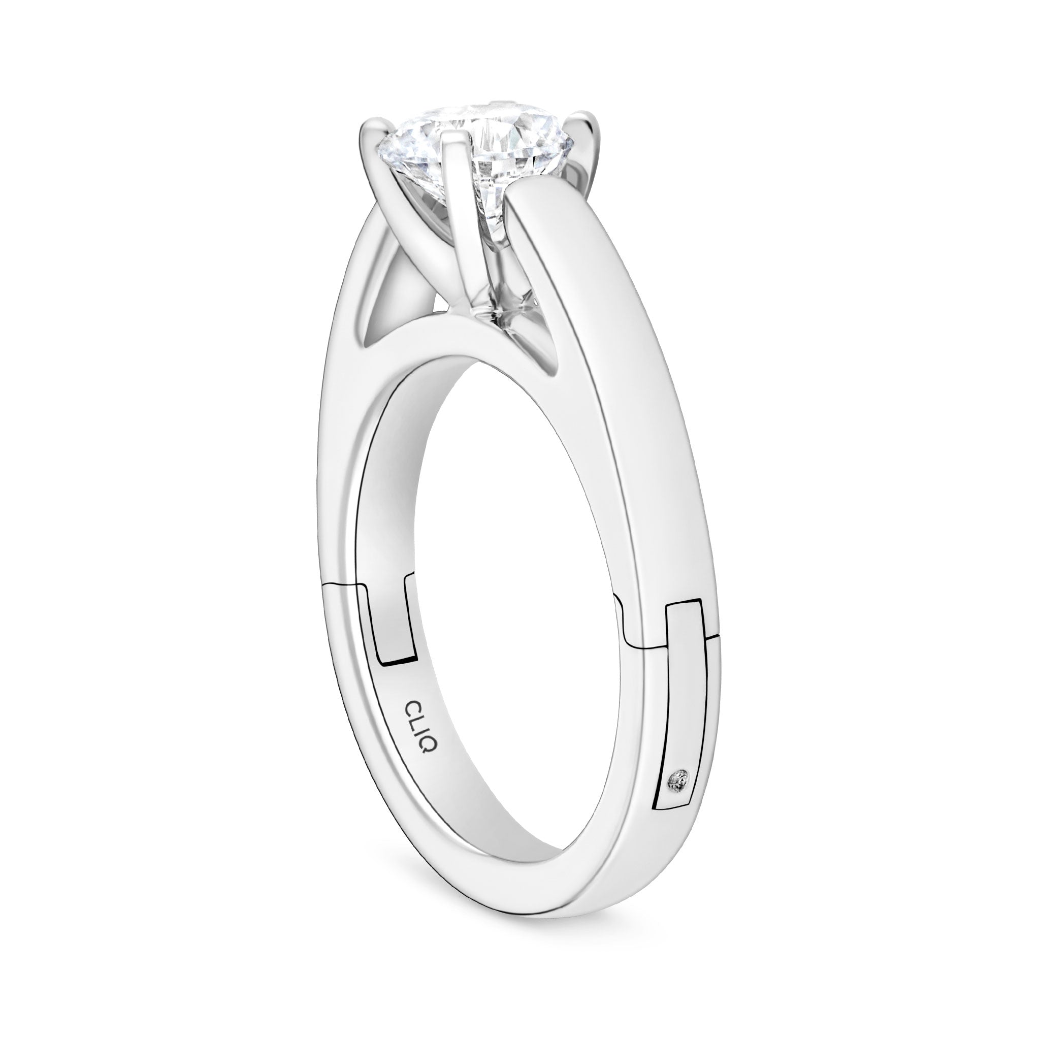 Crescent Cathedral Solitaire Engagement Ring