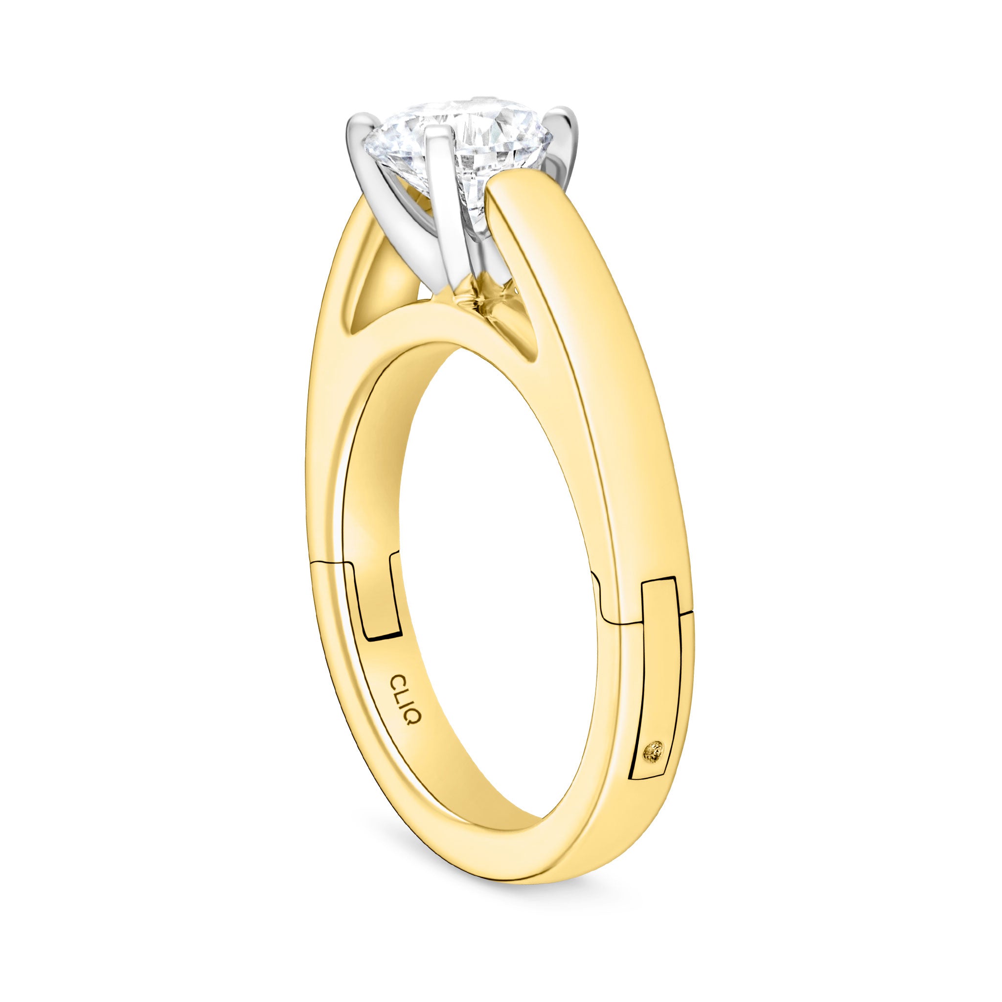 Crescent Cathedral Solitaire Engagement Ring