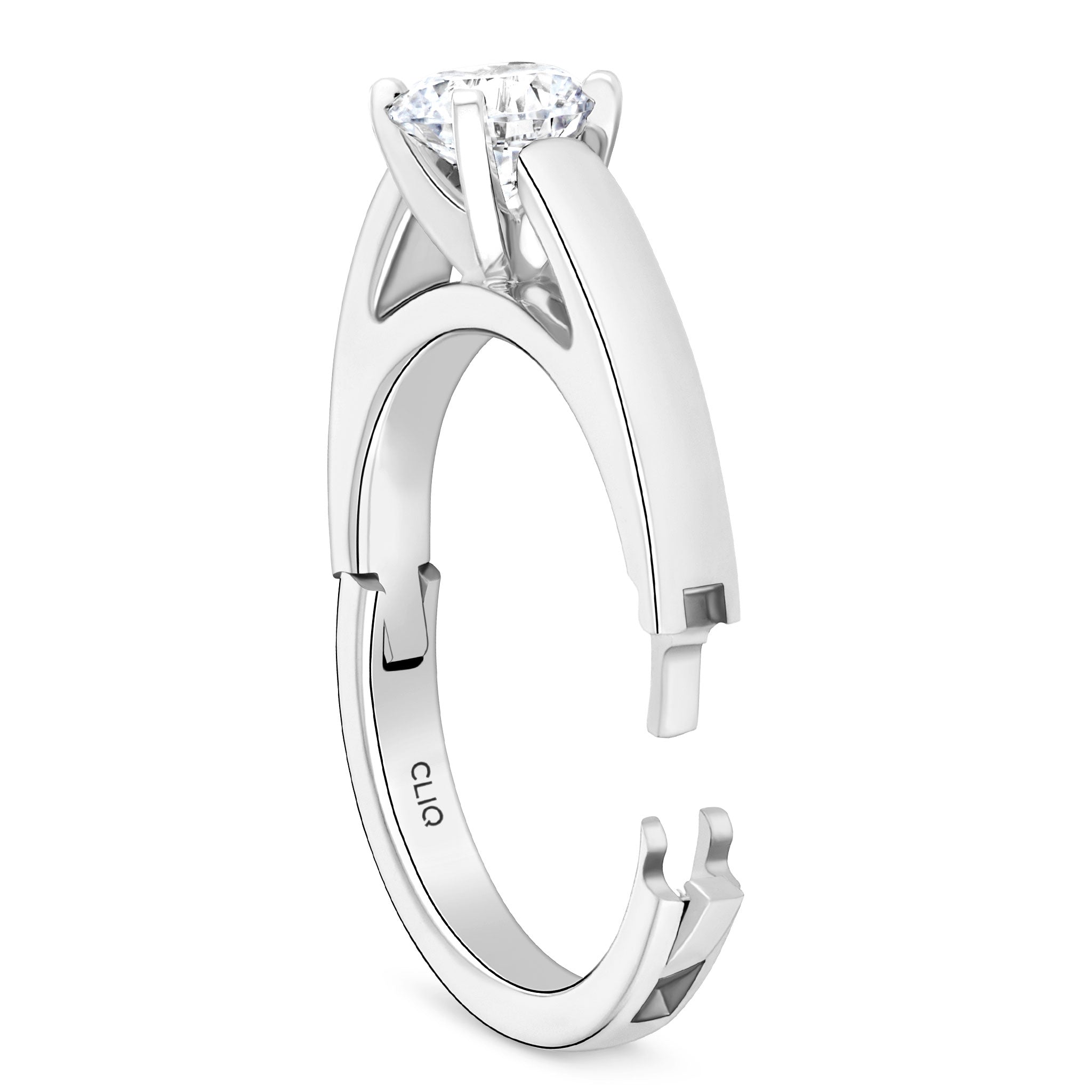 Crescent Cathedral Solitaire Engagement Ring