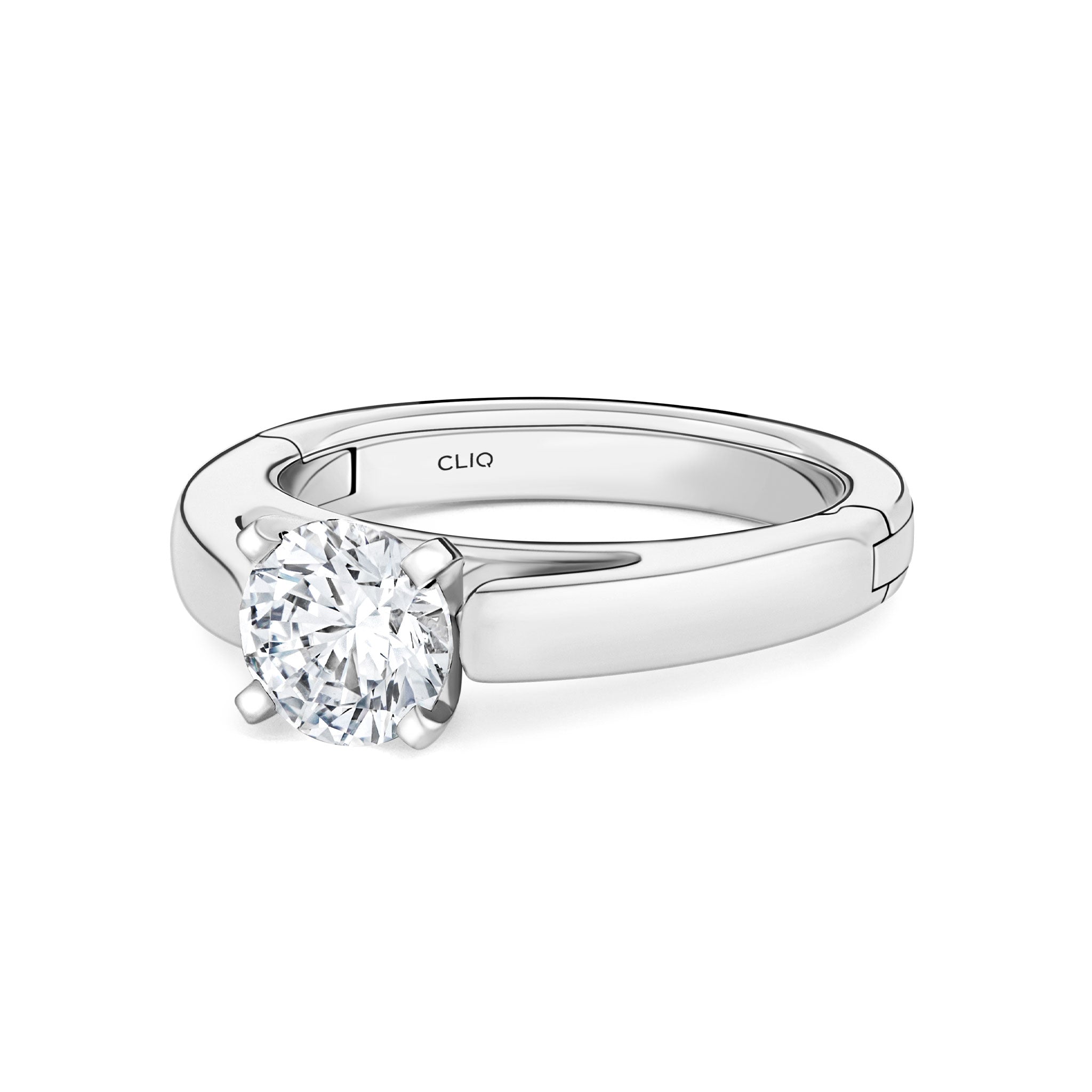 Crescent Cathedral Solitaire Engagement Ring