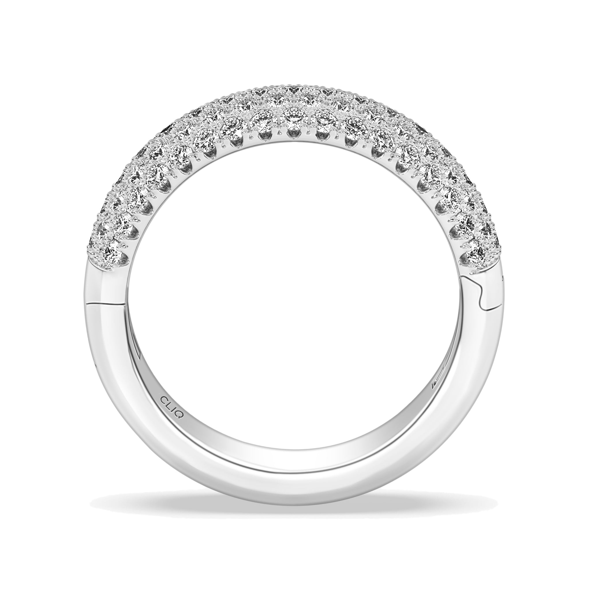 Hayden Rounded Pavé Diamond Band, 7mm