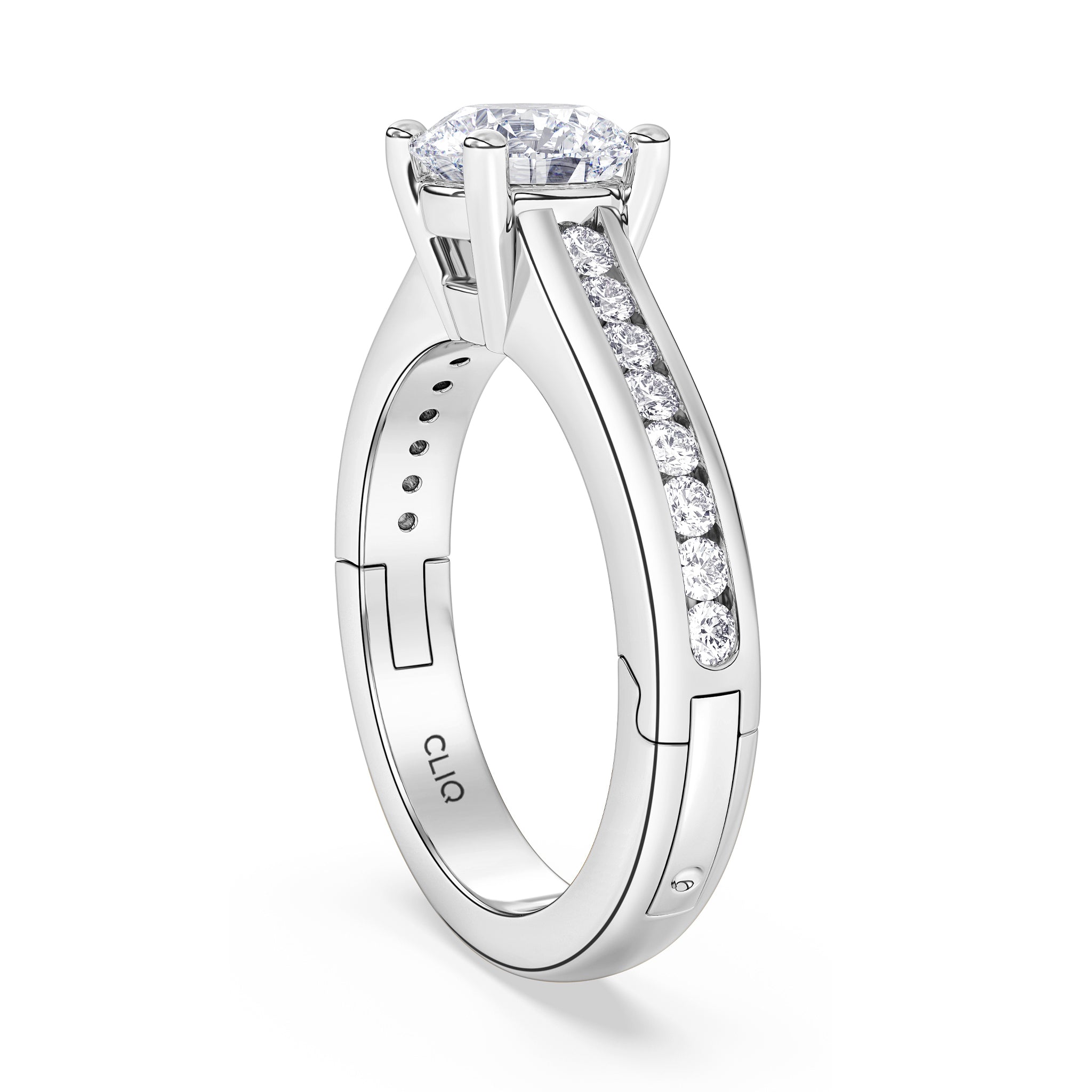 Kensington Solitaire Engagement Ring with Side Stones