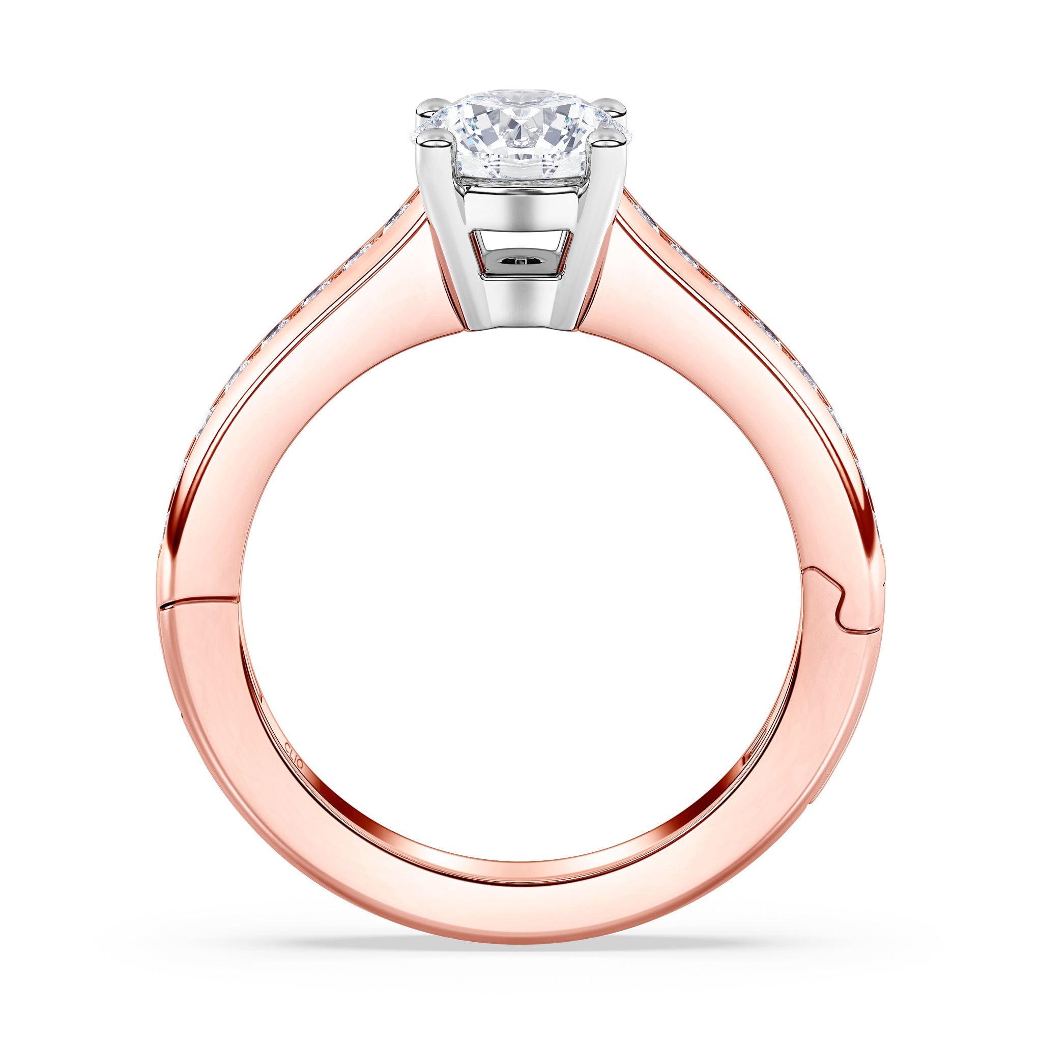 Kensington Solitaire Engagement Ring with Side Stones