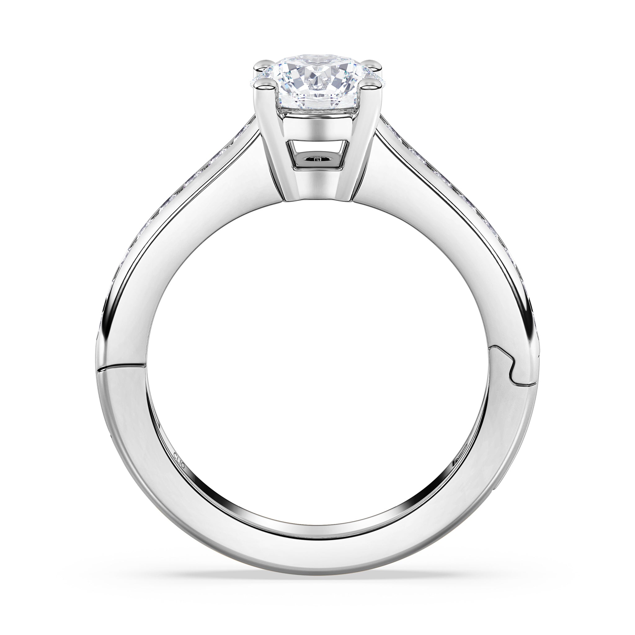 Kensington Solitaire Engagement Ring with Side Stones