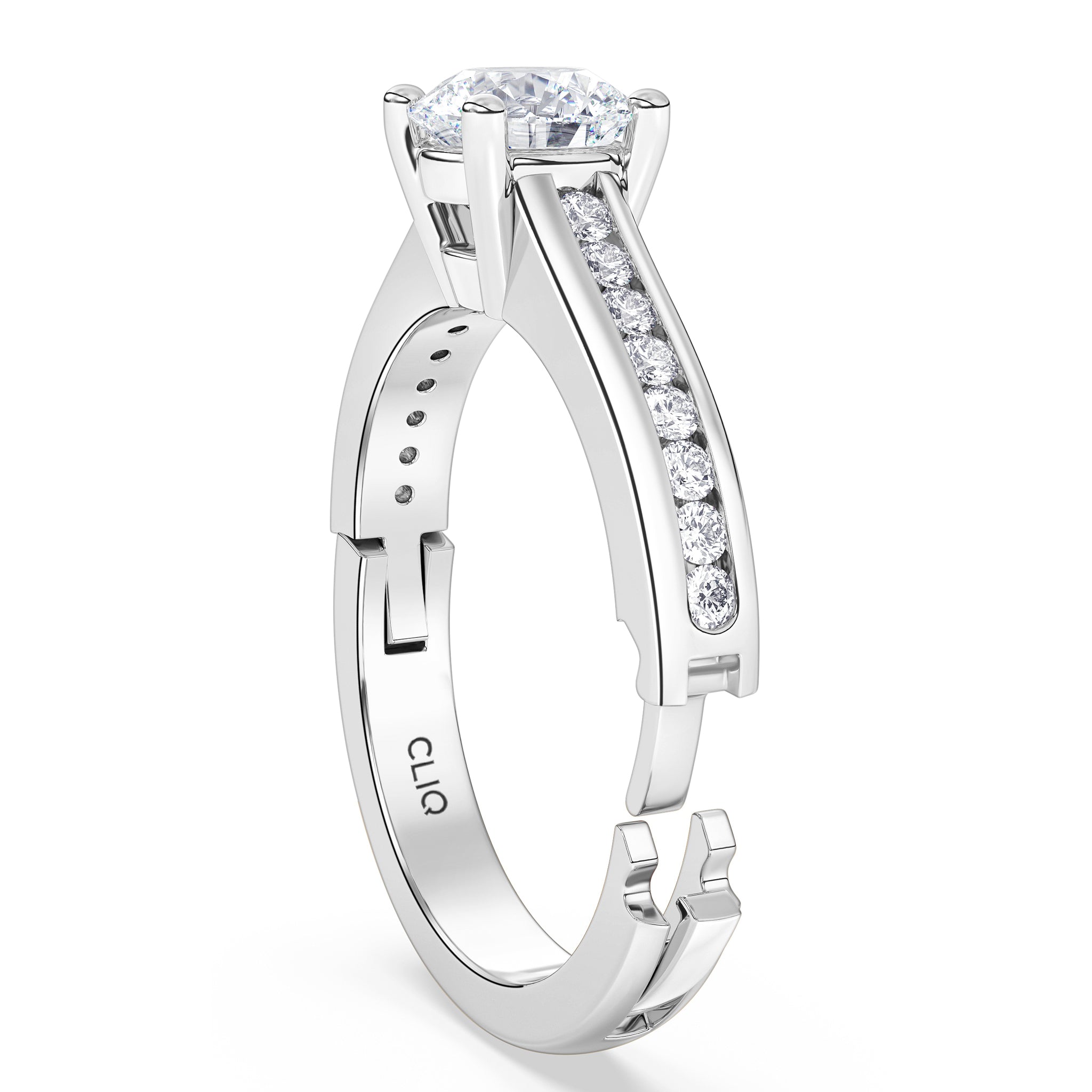 Kensington Solitaire Engagement Ring with Side Stones