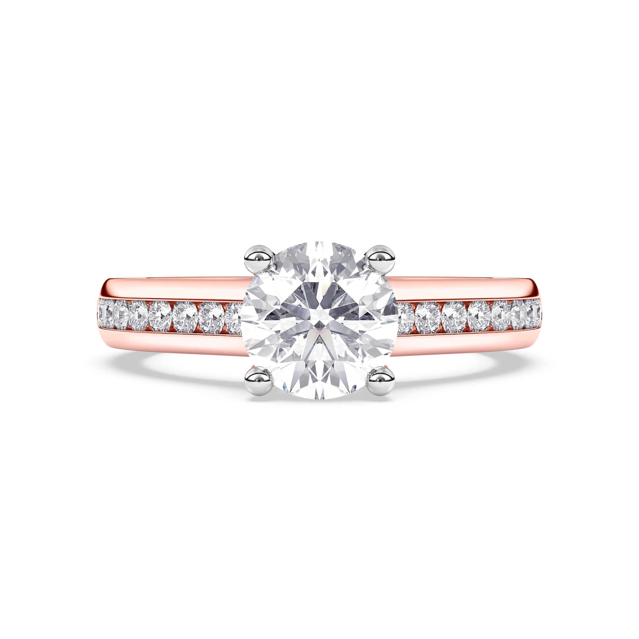 Kensington Solitaire Engagement Ring with Side Stones